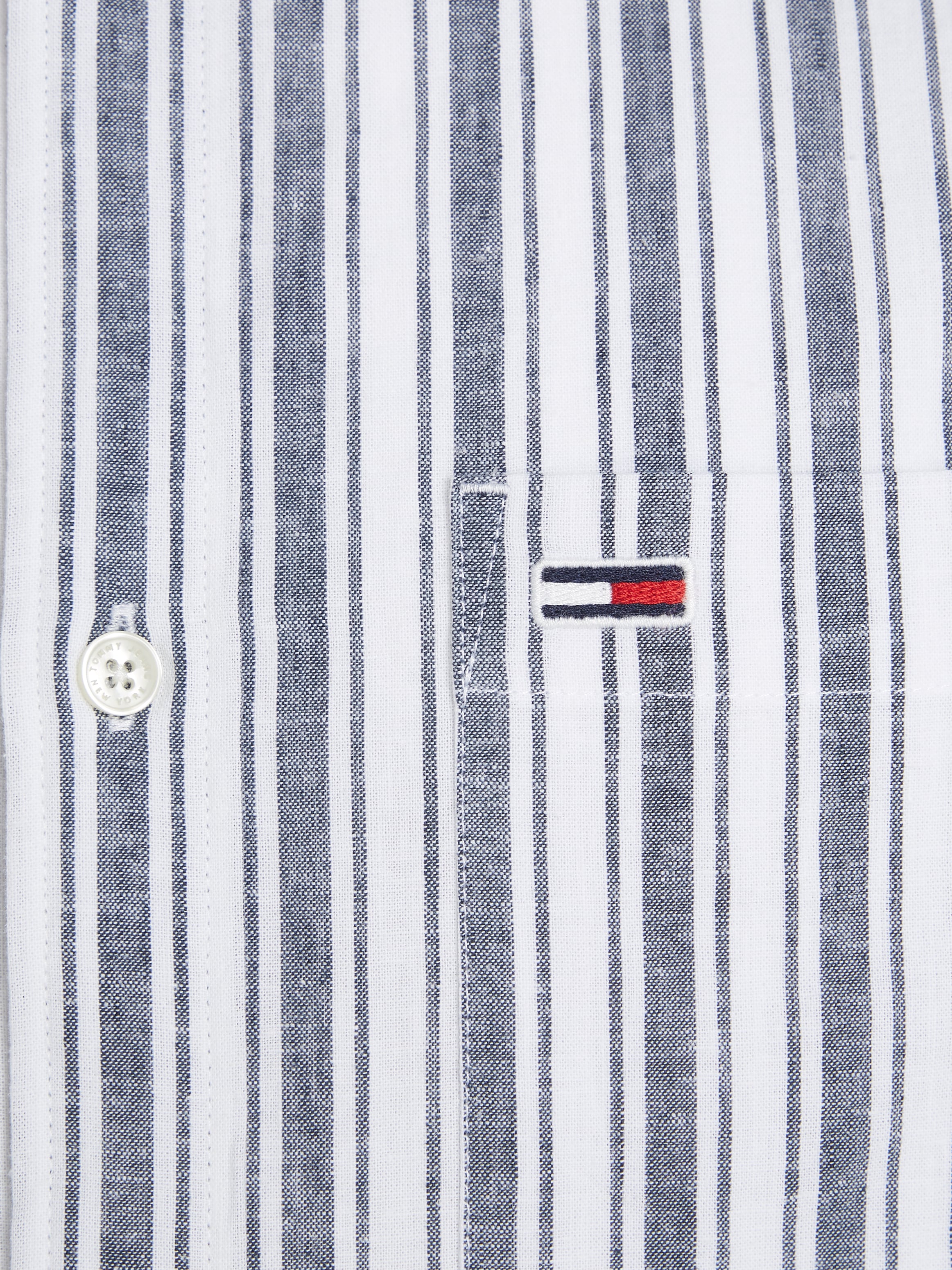 Tommy Jeans Langarmhemd »TJM MAO STRIPE LINEN BLEND SHIRT«