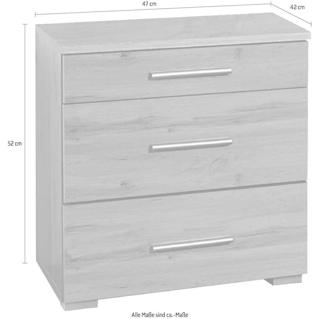 rauch Nachtkommode »Scala«, mit 3 Schubkästen in zwei unterschiedlichen Höhen