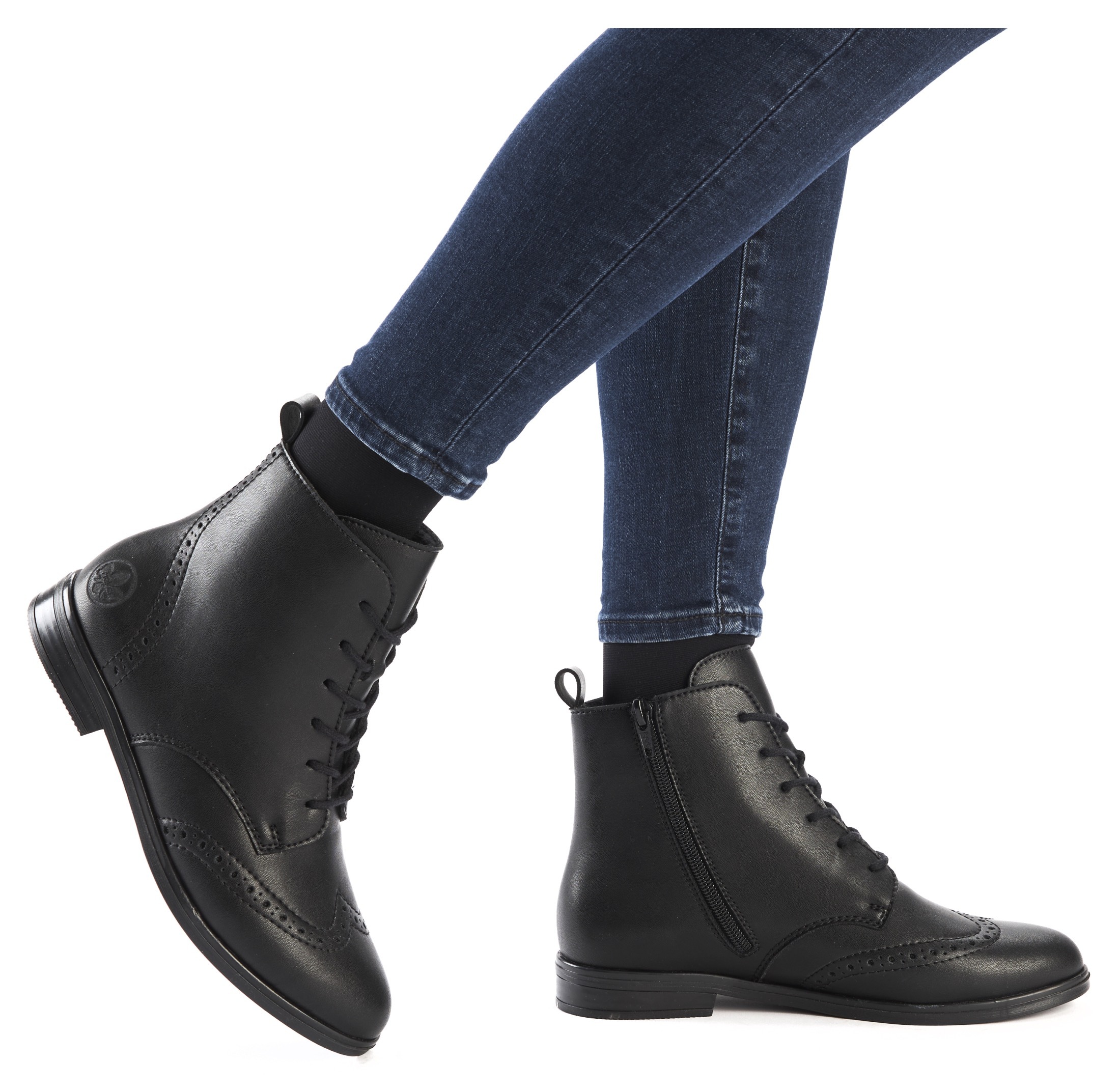 Rieker Schnürstiefelette, Schnürboots, Blockabsatz, mit Anziehlasche