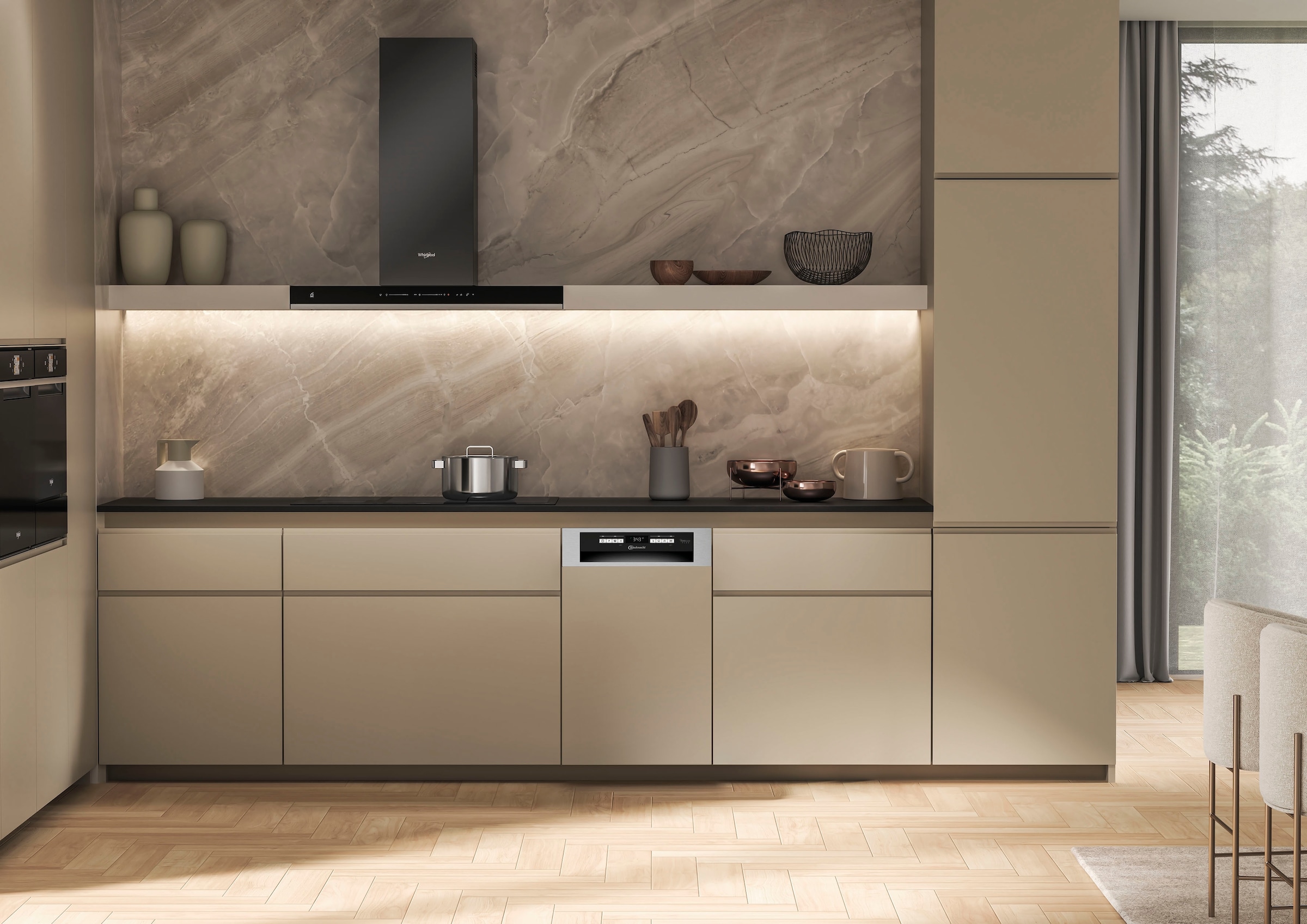 BAUKNECHT teilintegrierbarer Geschirrspüler »BK6PB10BS7A0«, 10 Maßgedecke, PowerClean