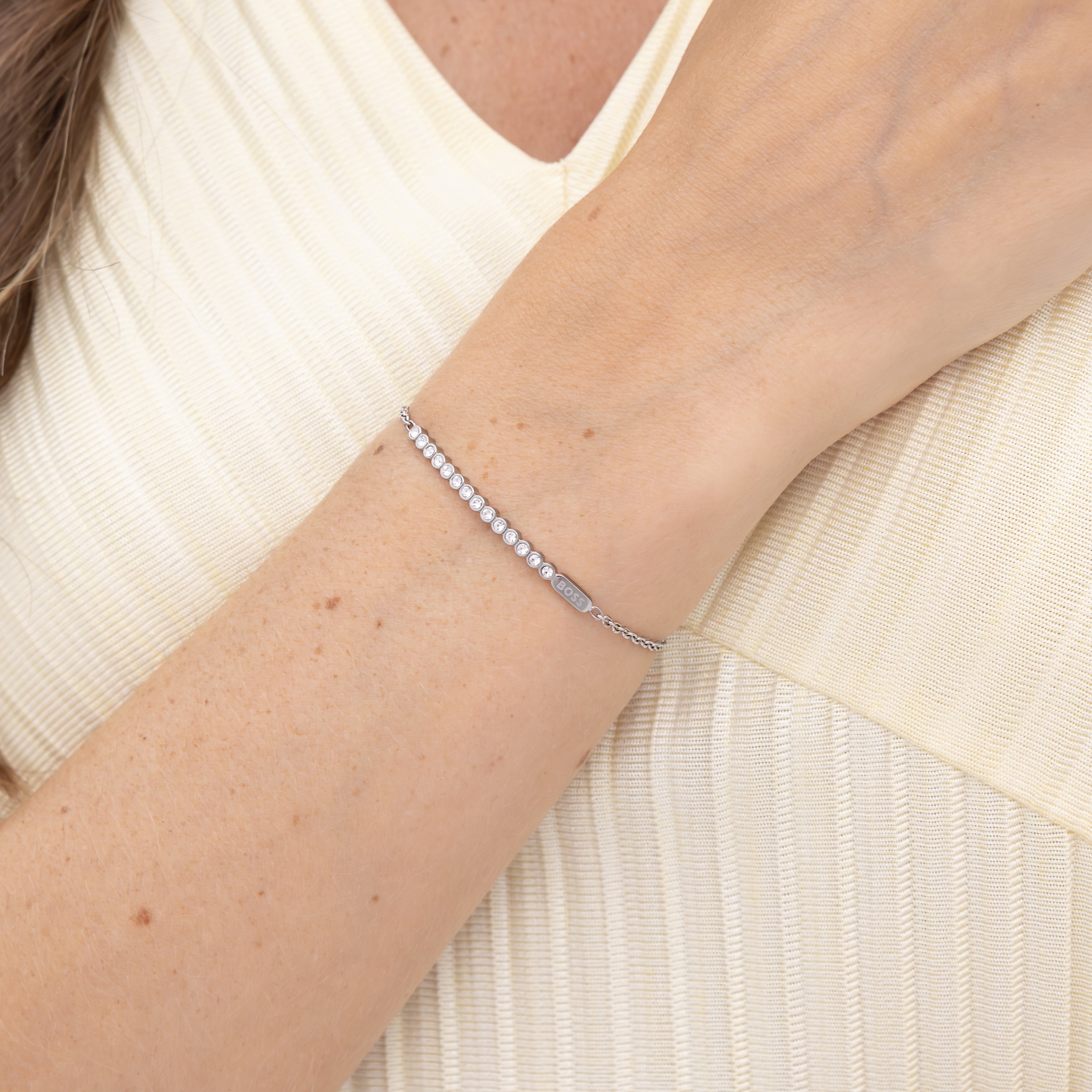 BOSS Armkette »KASSY DIVINE« mit Glasstein