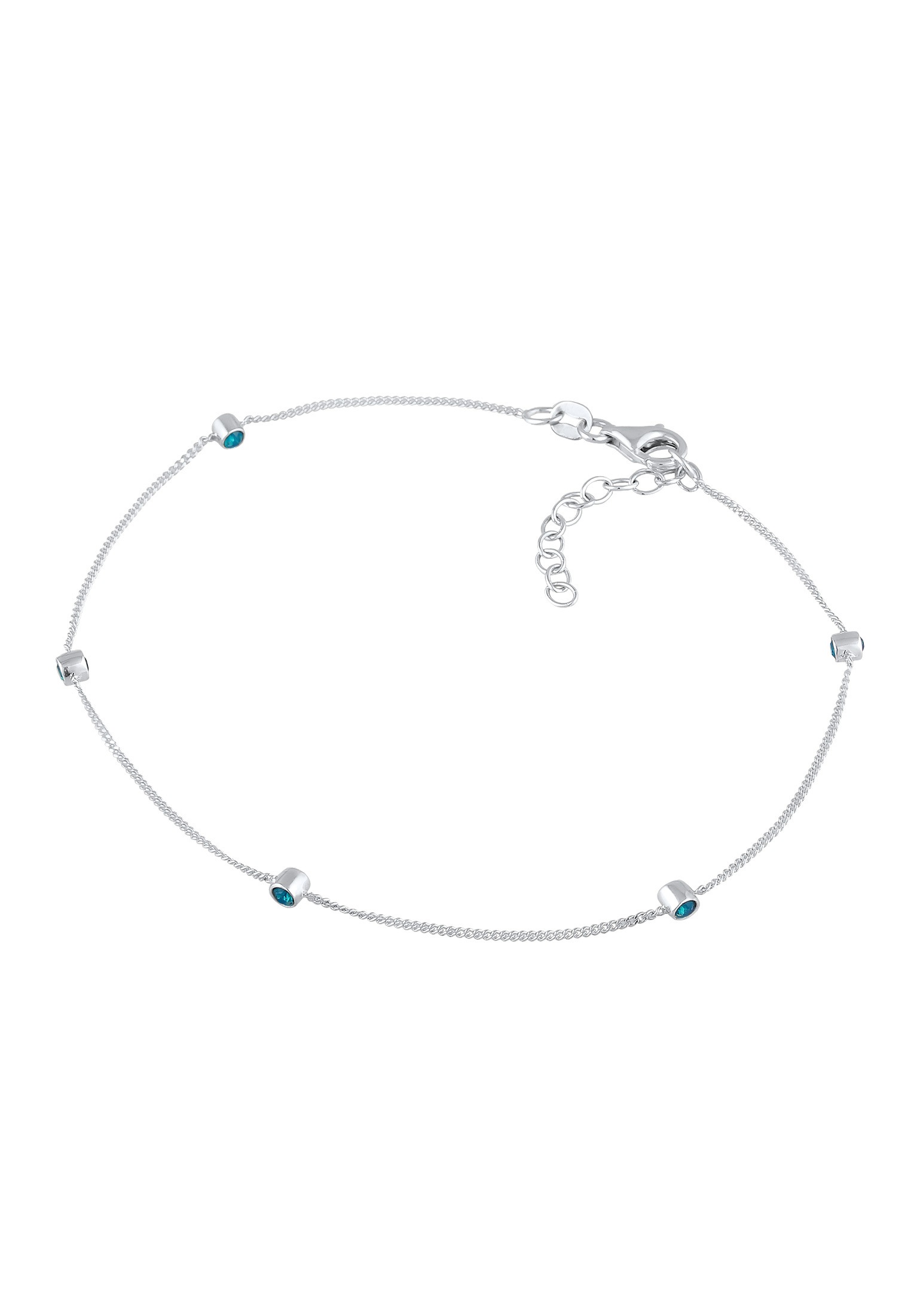 Elli Fußkette »Fußschmuck Fußkettchen 925 Silber, mit Kristallen von Swarovski®«