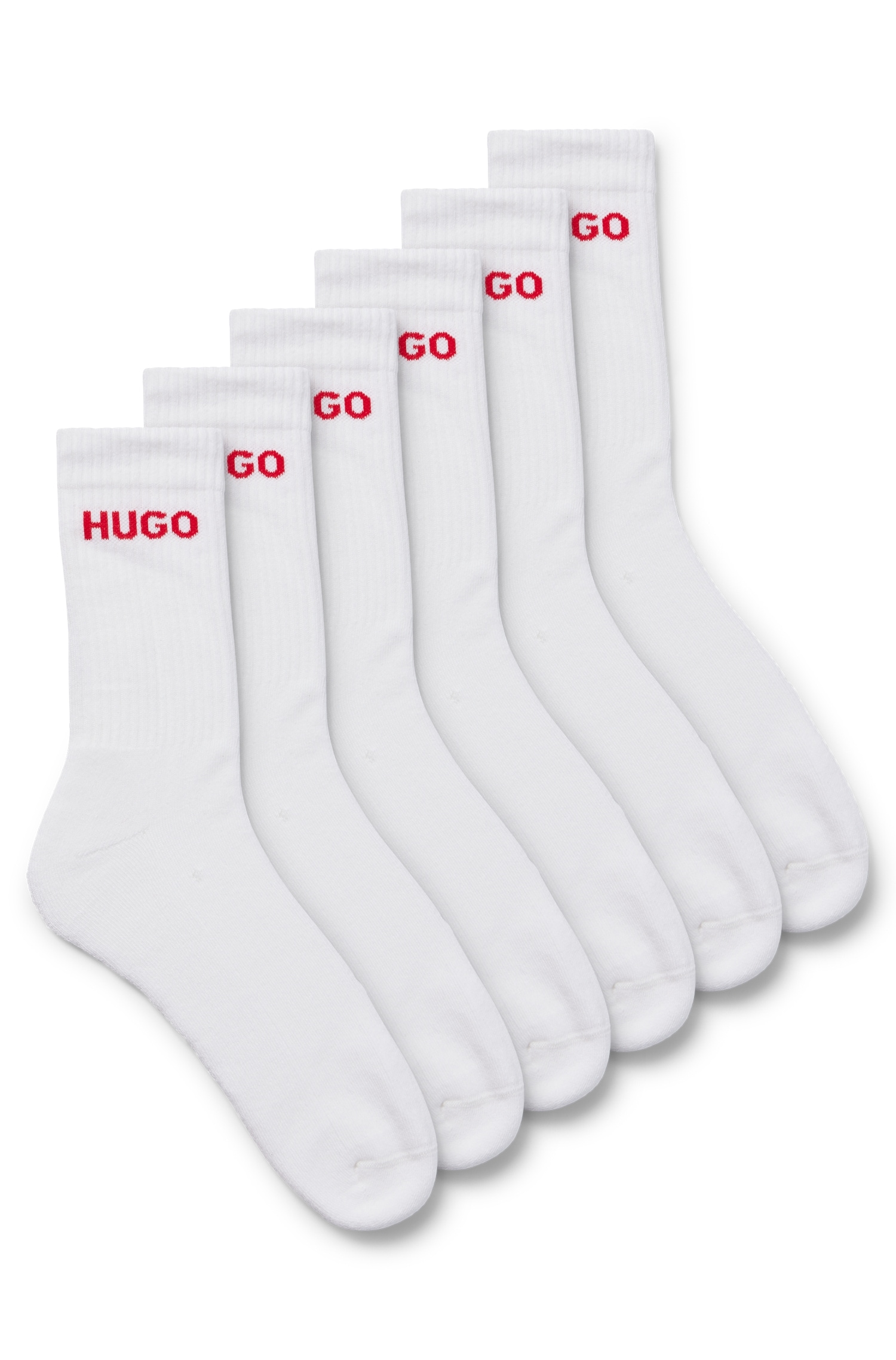 HUGO Underwear Socken »6P QS RIB LOGO CC«, (Packung, 6er Pack), mit eingestricktem HUGO Logo