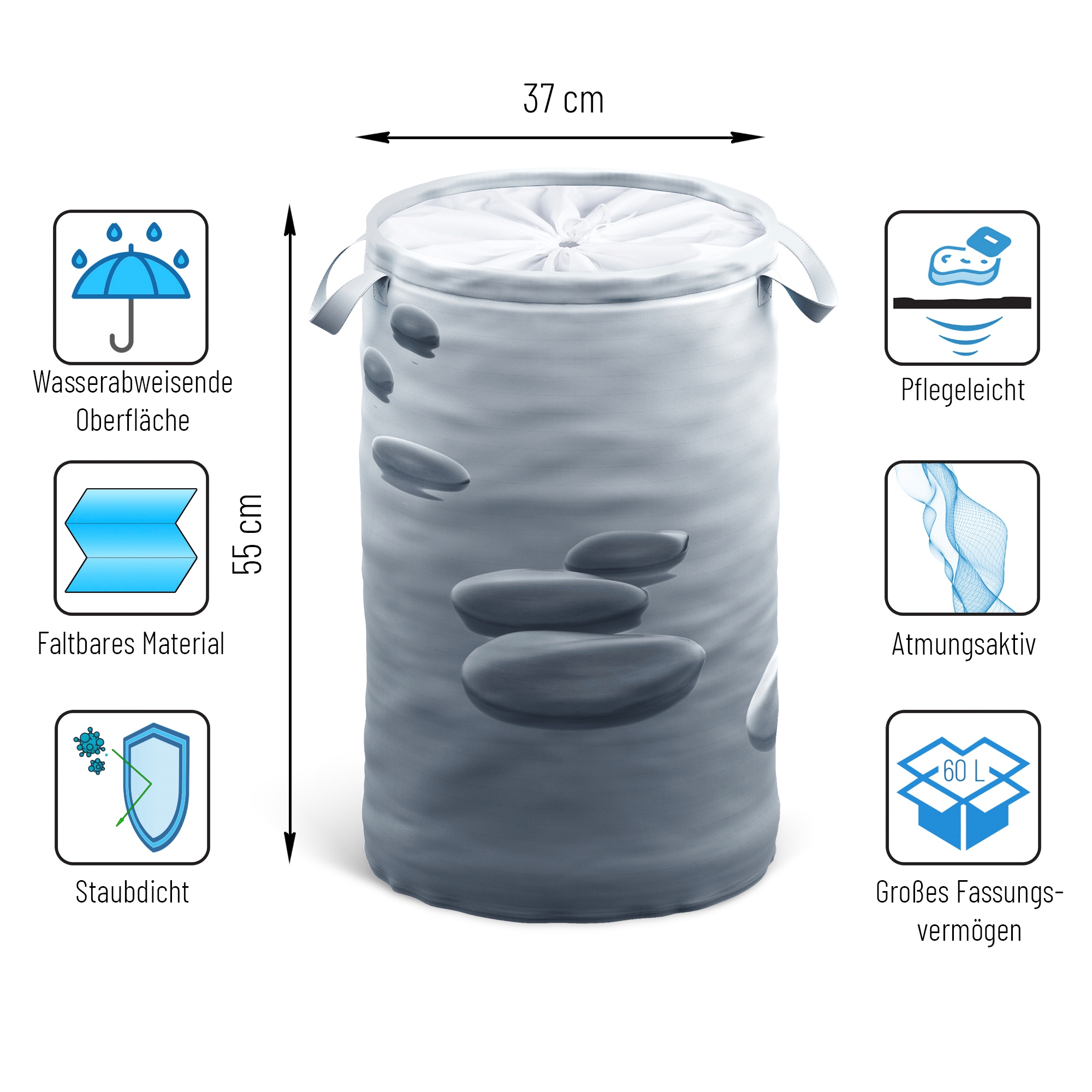 Sanilo Wäschekorb »Black Stones«