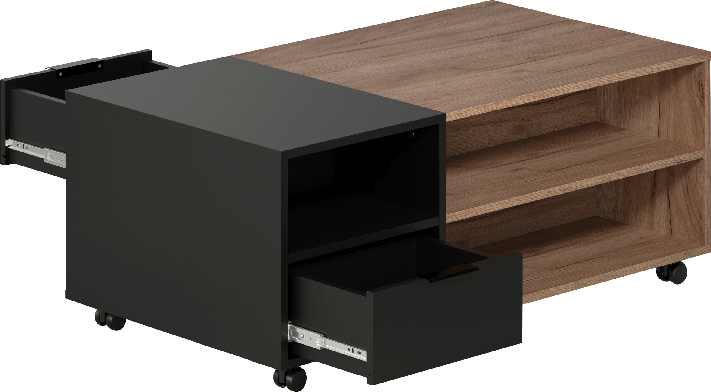 INOSIGN Couchtisch »Kriens«, Eleganter Wohnzimmertisch auf Rollen - Maße (B/T/H) 110/60/44 cm