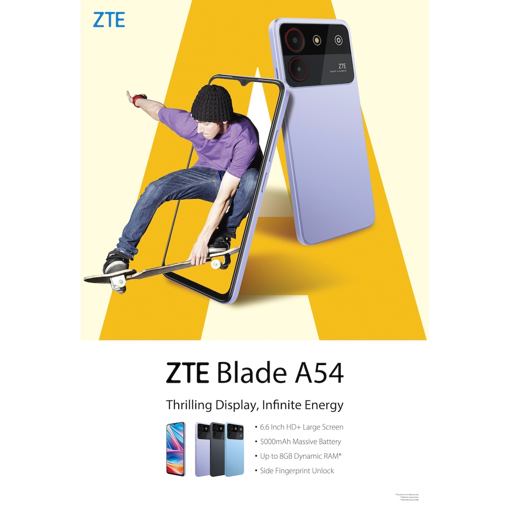 ZTE Smartphone »Blade A54«, grau, 16,76 cm/6,6 Zoll, 64 GB Speicherplatz, 13 MP Kamera