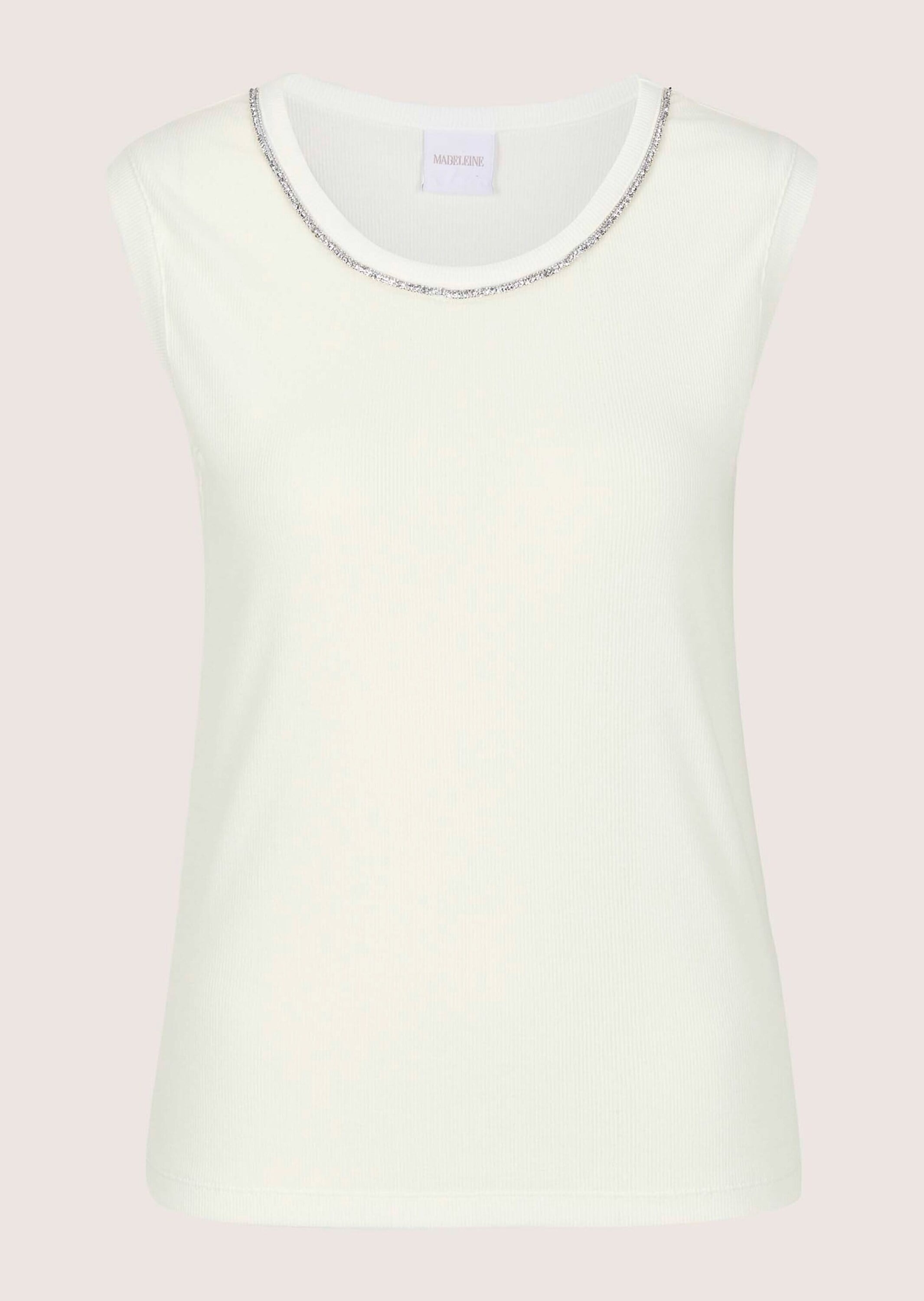 MADELEINE Kurzarmshirt »Top Elegantes Kurzarm Sommeroberteil mit Strass« Strassband