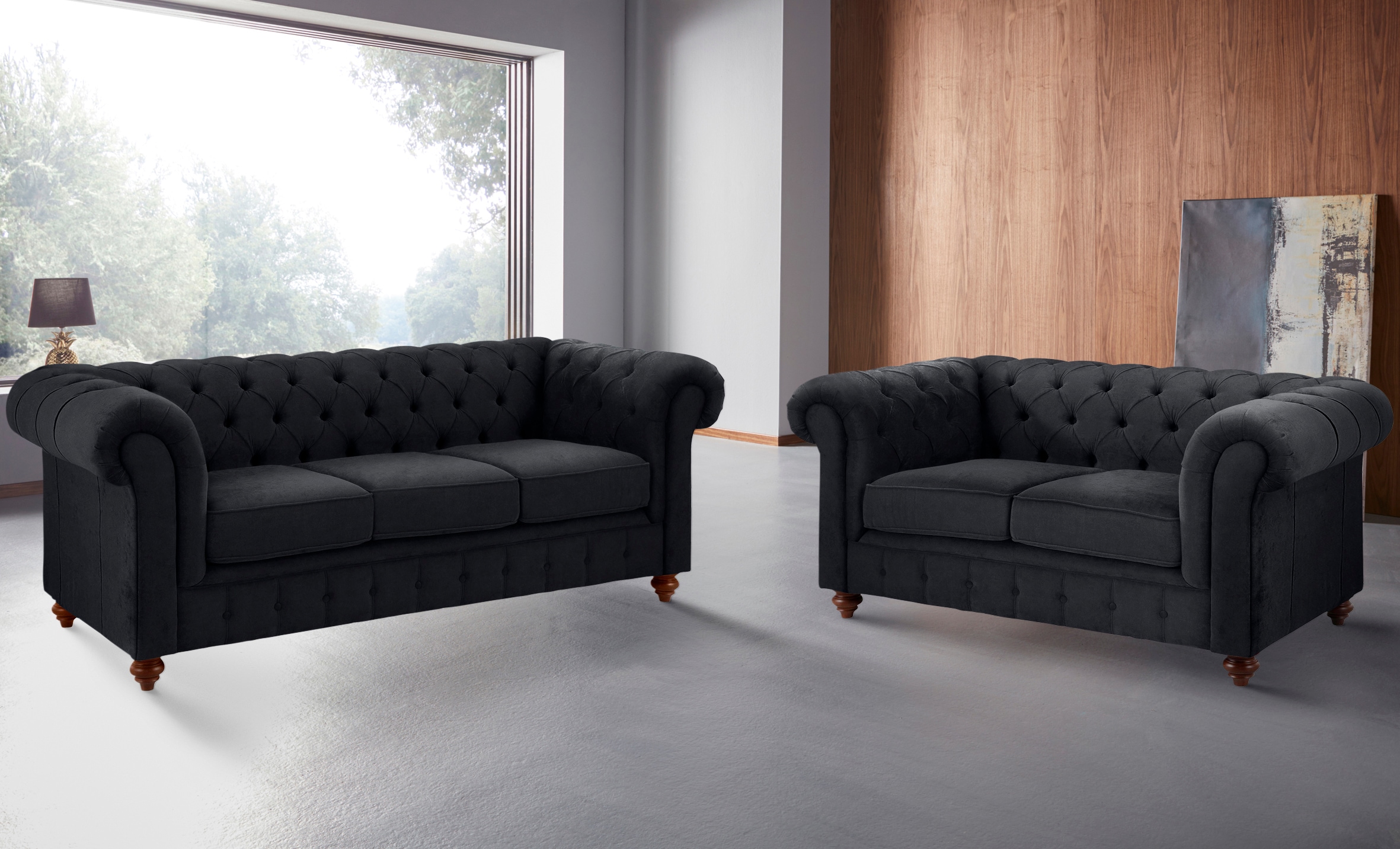 Home affaire Sitzgruppe »Chesterfield« 2 Stk. tlg. hochwertige Knopfheftung, bestehend aus 2- und 3-Sitzer