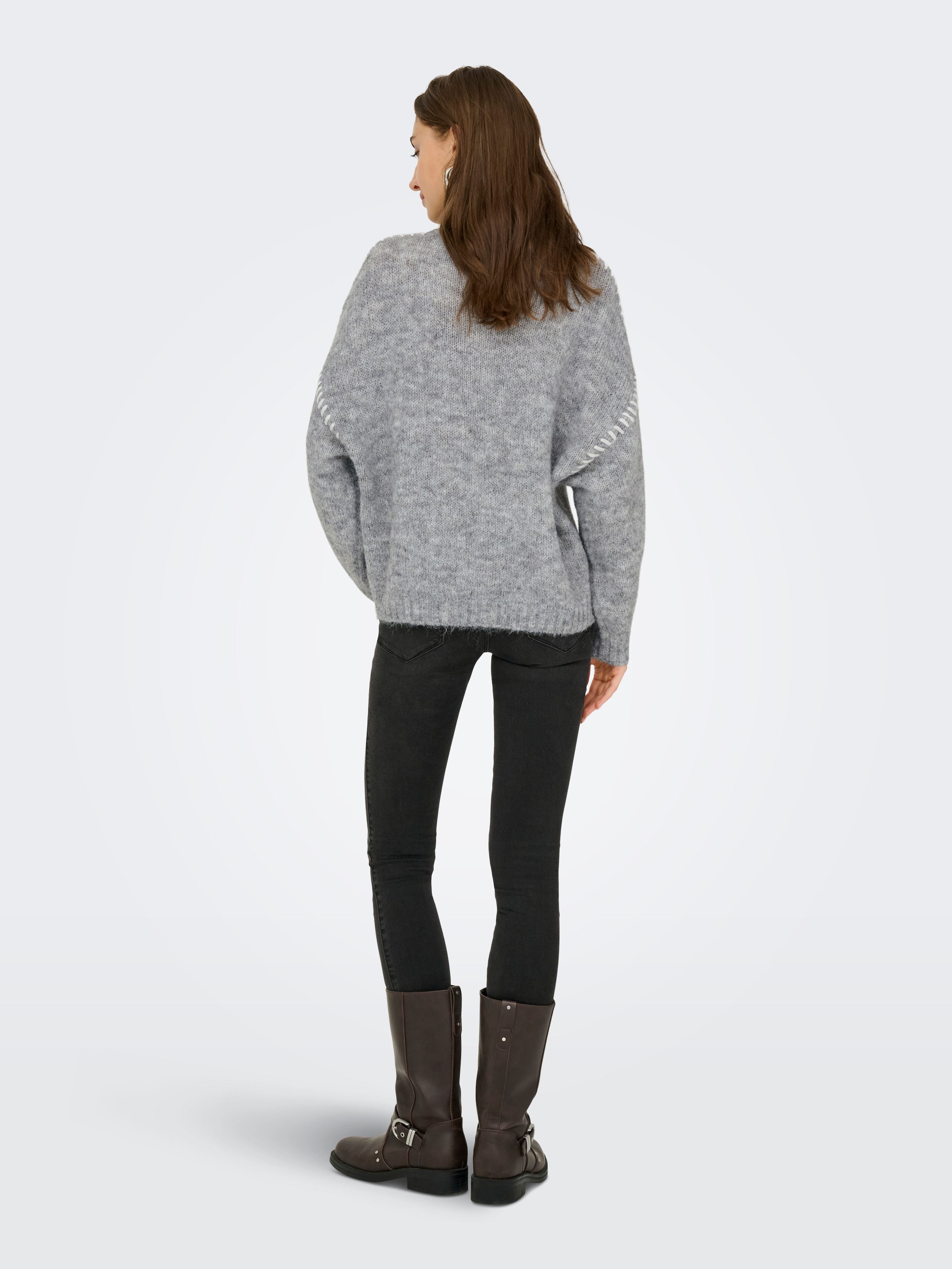 JDY Rundhalspullover »JDYZOEY LIFE L/S ON STITCH PULL KNT NOOS« mit dekorativen Ziernähten