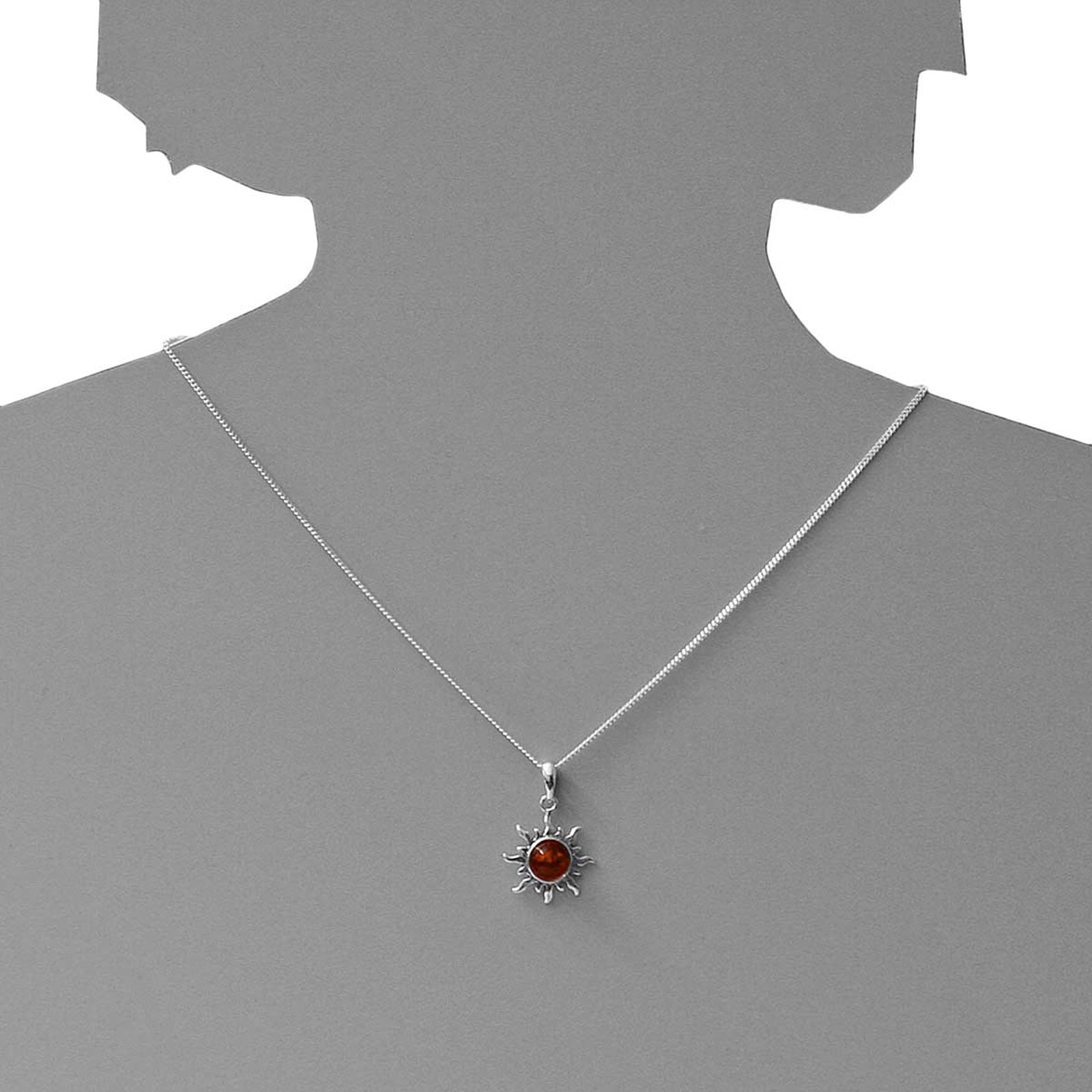 OSTSEE-SCHMUCK Kettenanhänger »- Sonne 20 mm - Silber 925/000 - Bernstein«