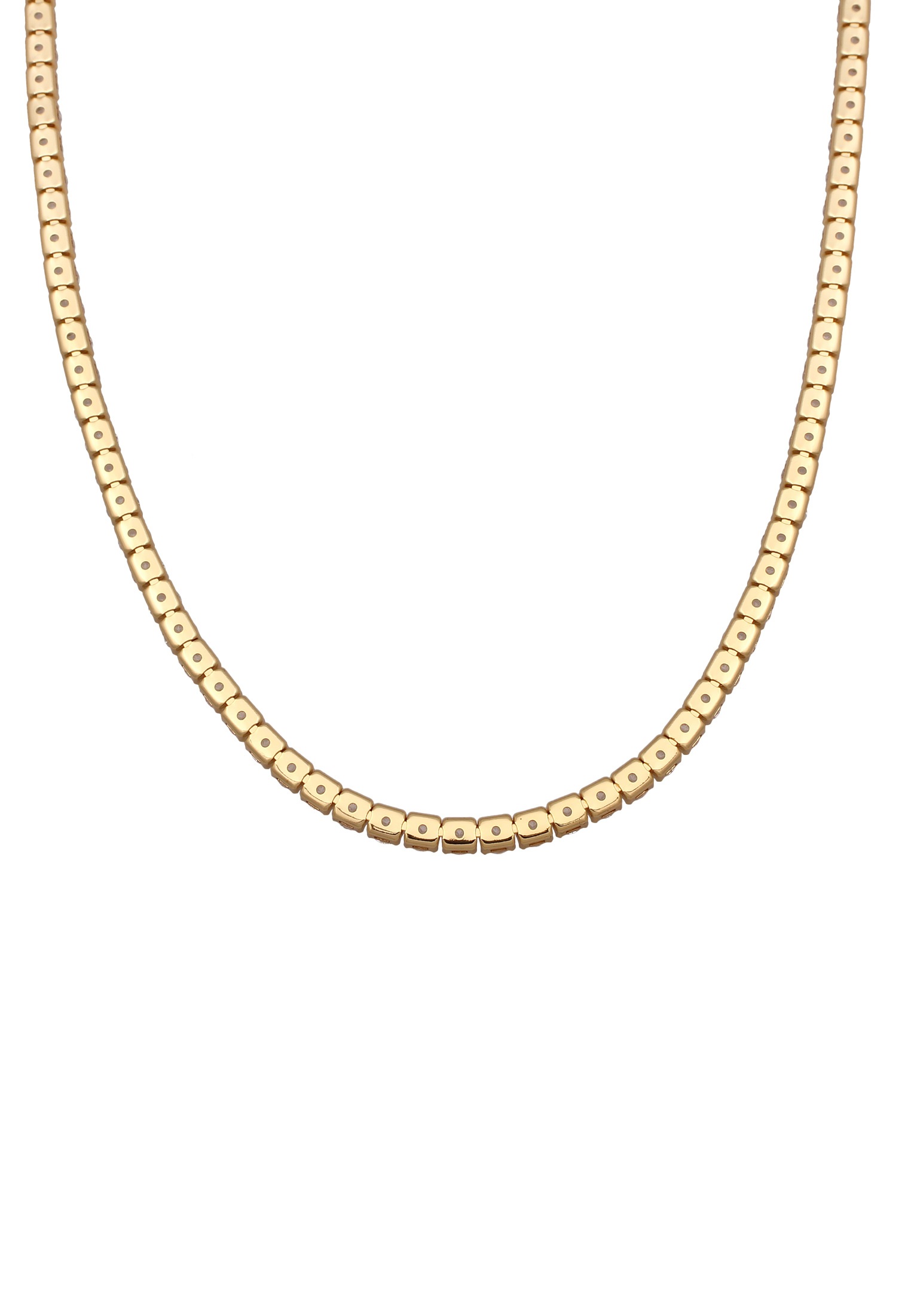 Elli Silberkette »Halskette Zirkonia Glamouröse Collier Goldfarben«