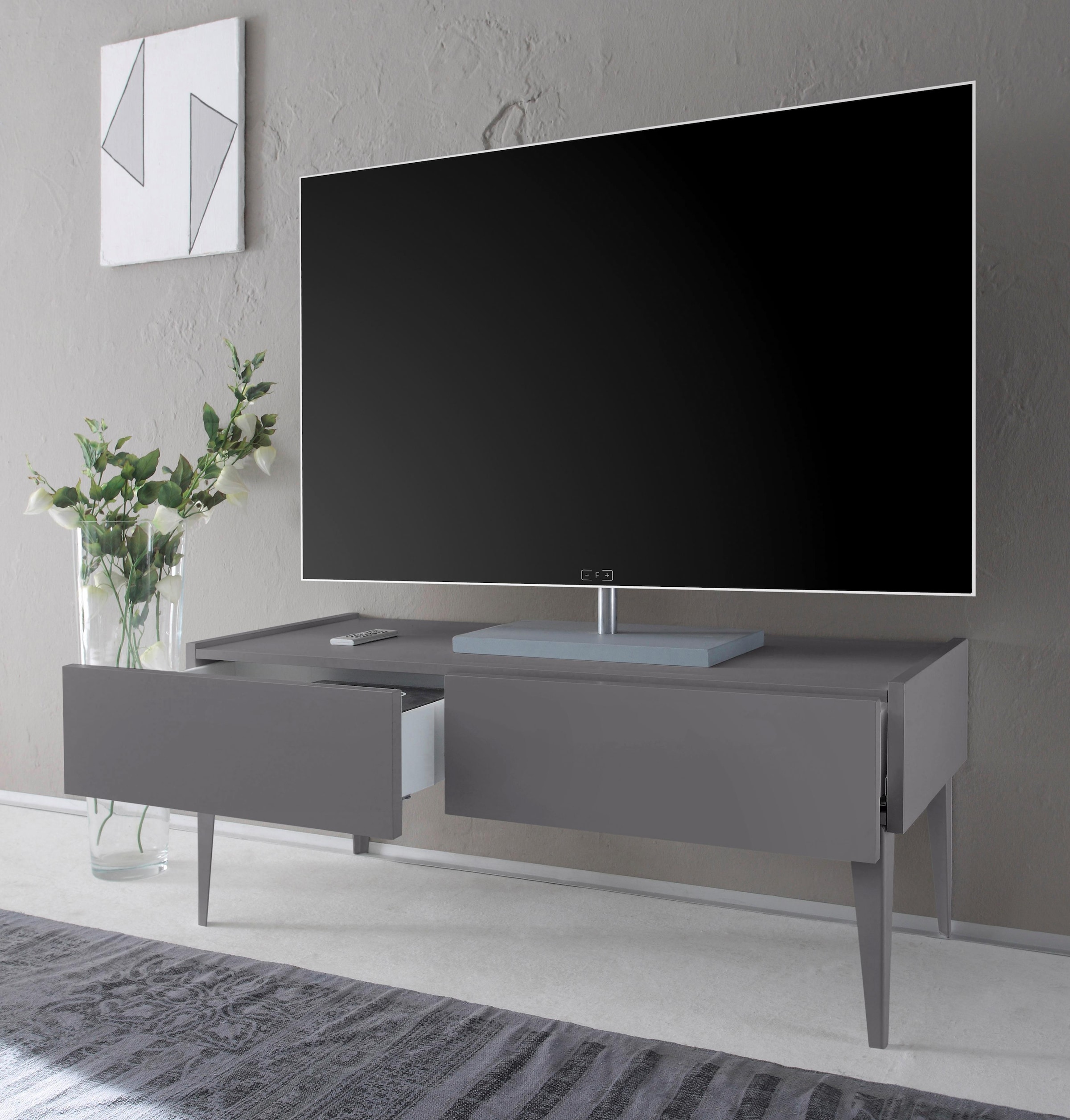 Places of Style TV-Board »Zela«, mit 2 Schubladen, mit Füßen, Breite 123 cm  bestellen bei OTTO