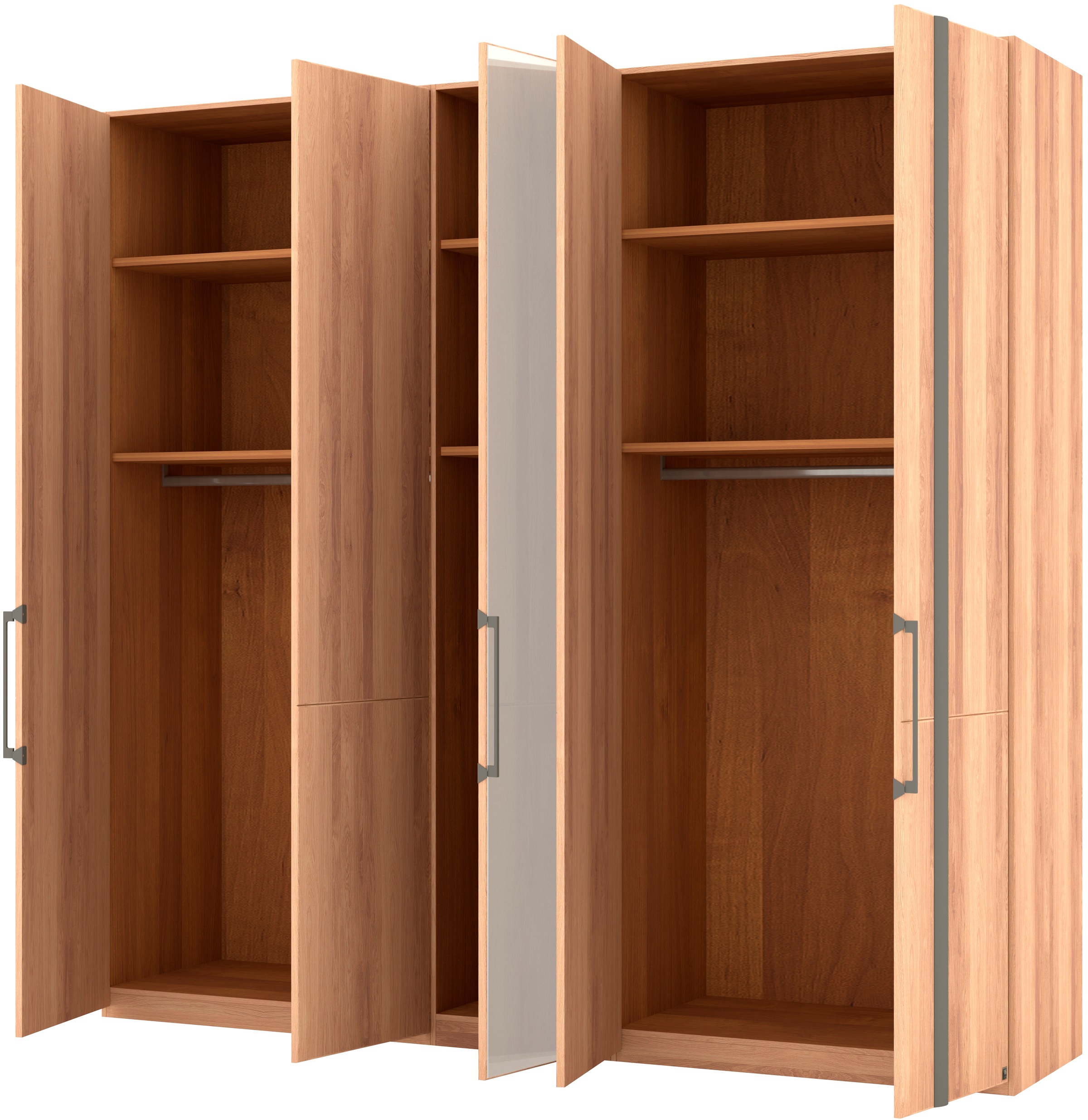 Musterring Drehtürenschrank »Sorrent, Kleiderschrank, Schrank, teilmassiv Eiche«, (mit Türdämpfern, in 5 Breiten & 2 Höhen, extra Böden, MADE IN GERMANY), Türen Eiche massiv oder als Parsol-Bronze-Spiegel, verschiedene Maße