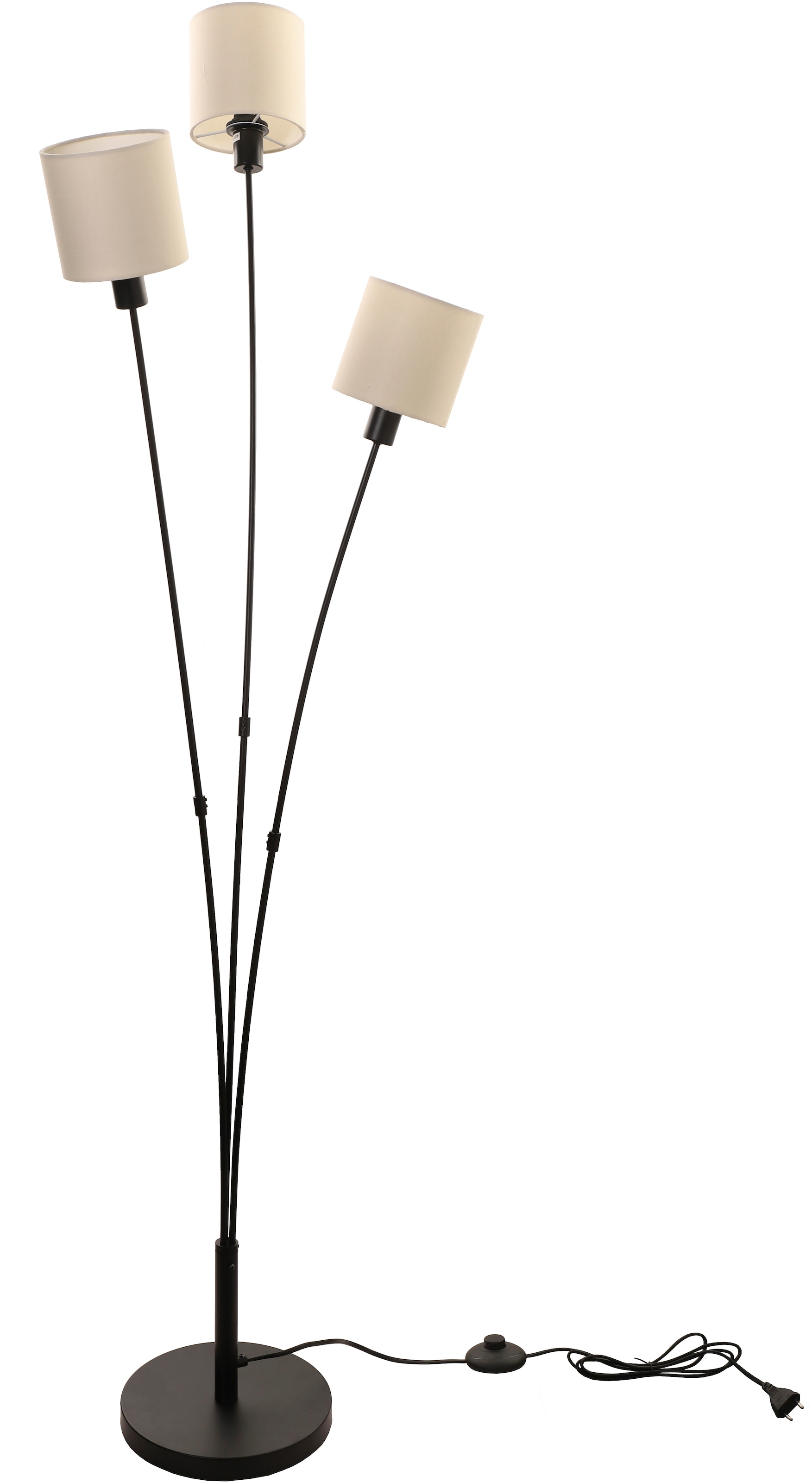 OTTO home Stehlampe »Avveline« E14 1 Stk. Stehlampe, 3-flammig mit Leinenschirmen, 148 cm hoch
