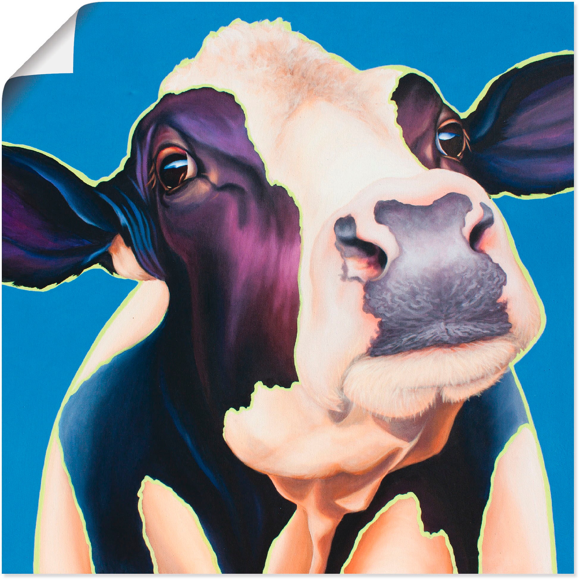 Artland Wandbild »Kuh Ella«, Haustiere, (1 St.), in vielen Größen & Produktarten -Leinwandbild, Poster, Wandaufkleber / Wandtattoo auch für Badezimmer geeignet