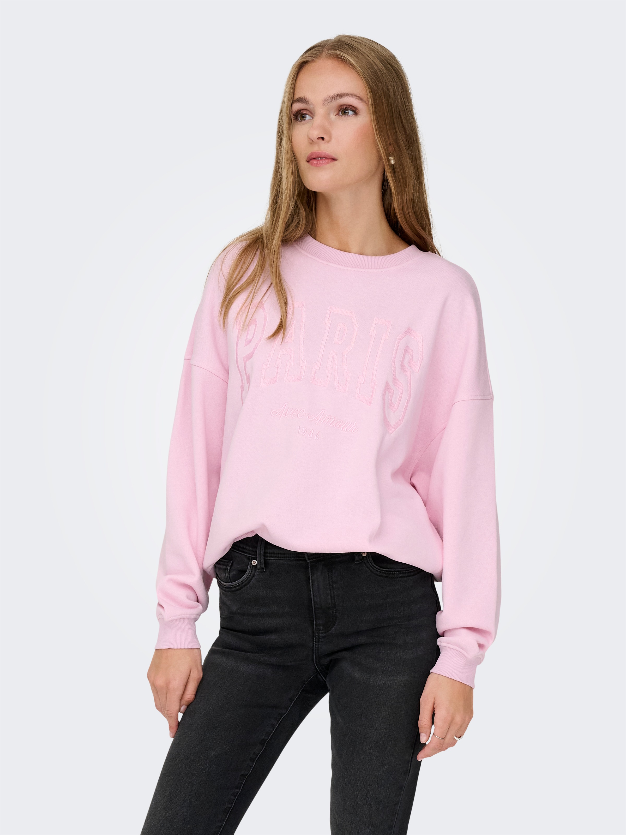 JDY Sweatshirt »JDYMESA L/S O-NECK EMB SWEAT JRS NOOS«