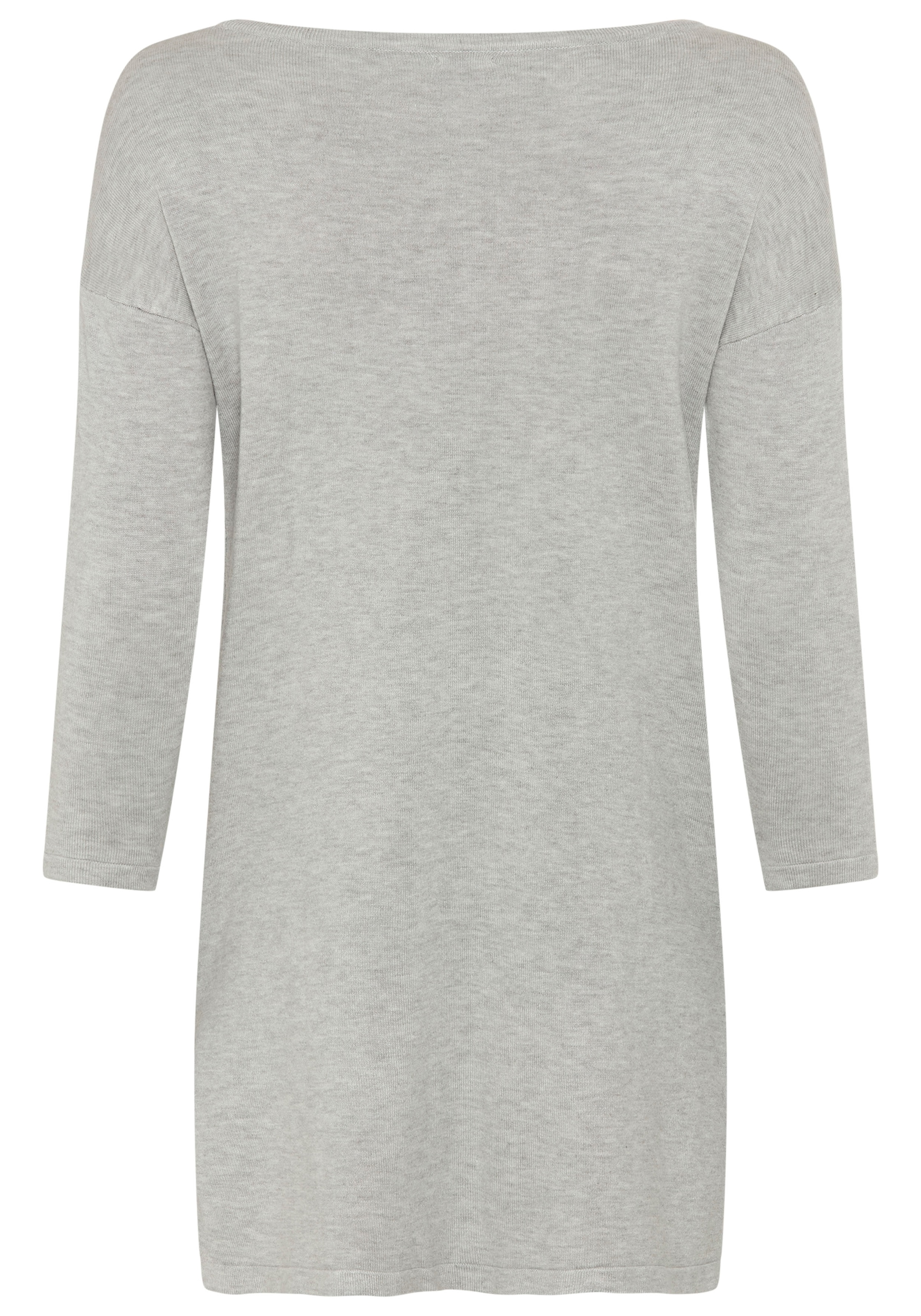 Laura Scott Longpullover Feinstrick mit U-Boot Ausschnitt und seitlichem Schlitz