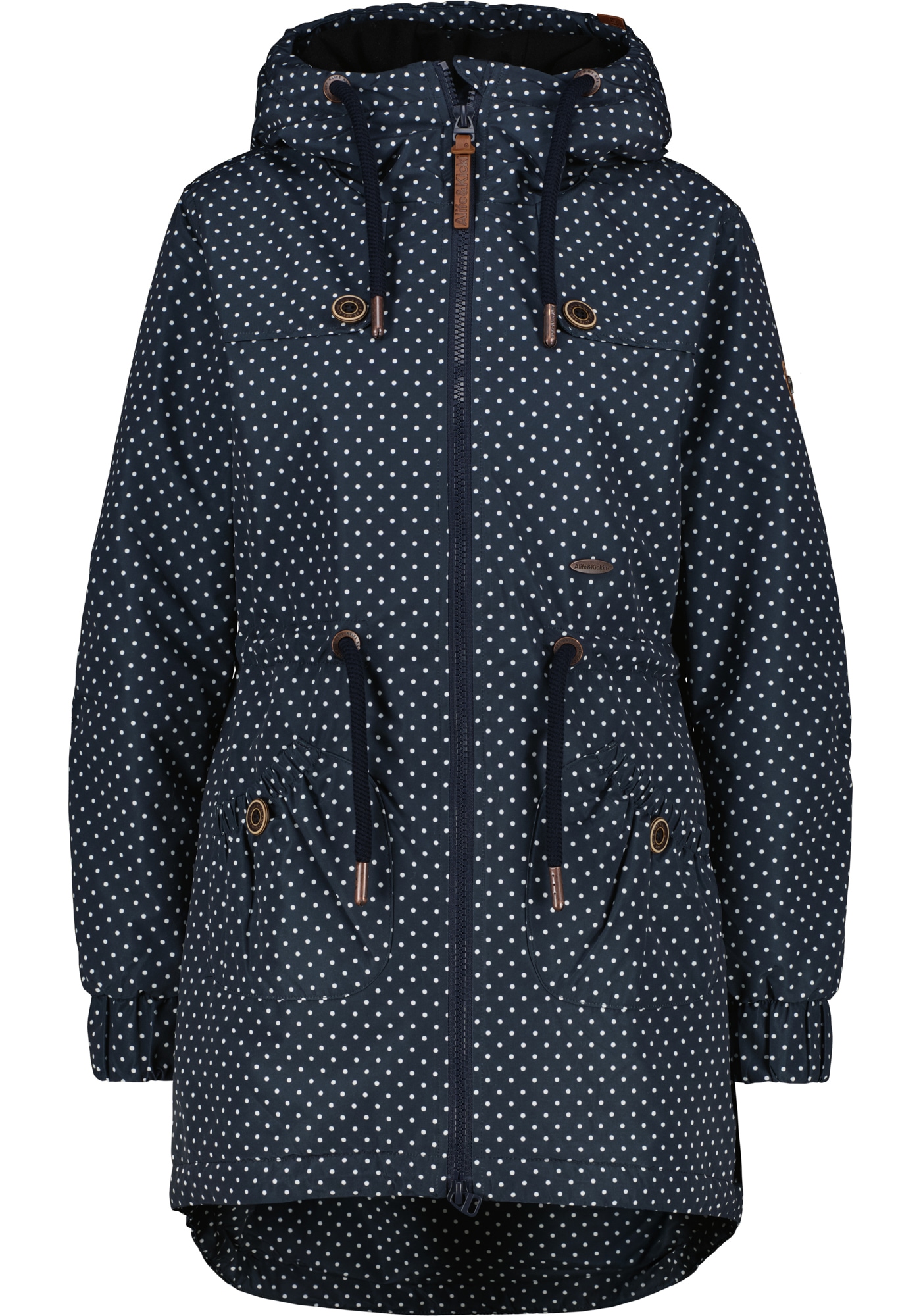 Alife & Kickin »CHARLOTTEAKB« mit Kapuze gefütterter Parka, Kapuzenjacke durch Bindeband tailliert