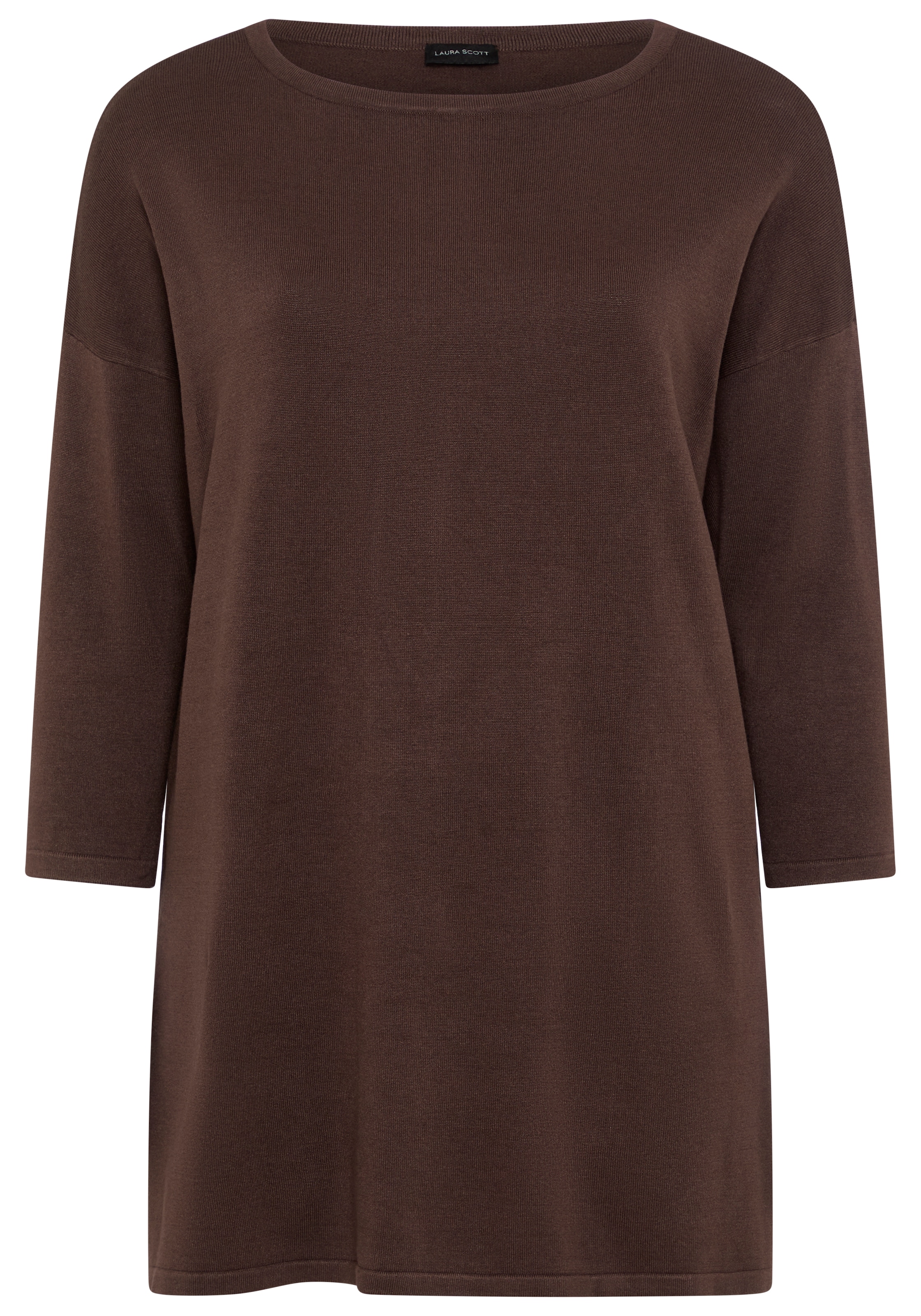 Laura Scott CURVE Longpullover »Große Größen« aus fließendem Feinstrick mit seitlichem Schlitz