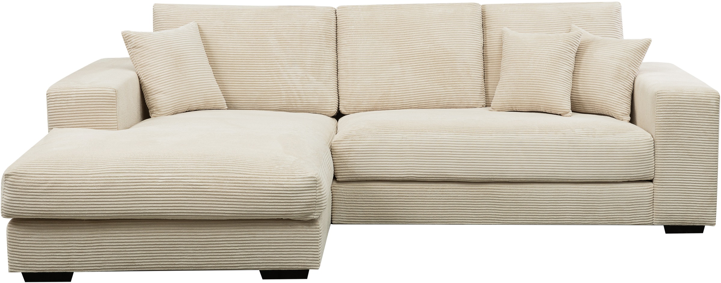 WERK2 Ecksofa »Eden modern und zeitlos, geschmackvolles Sofa, Breite 286cm, L-Form«, Design Ecksofa in Cord mit besonders weichem Sitzkomfort