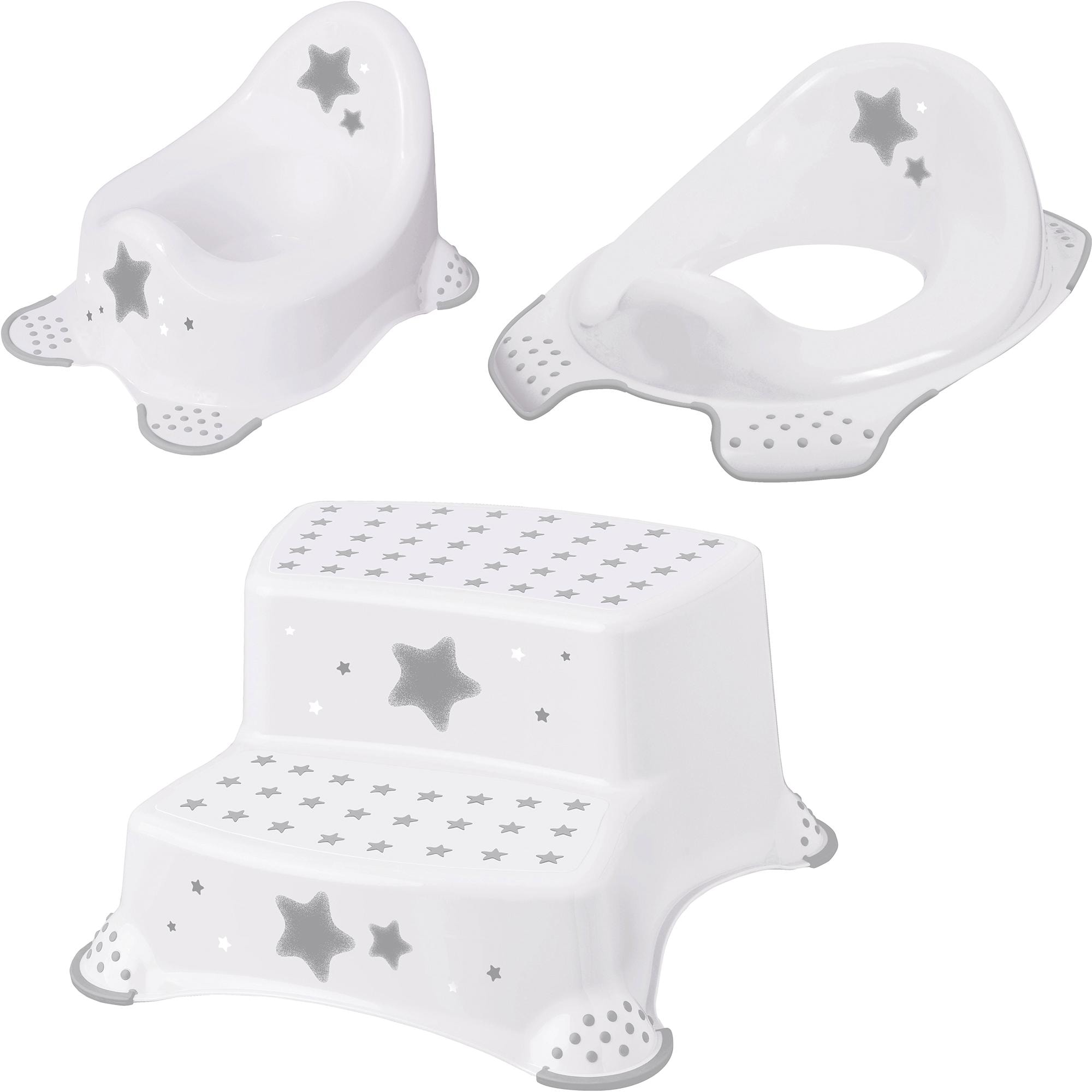 Töpfchen »Stars, weiß«, (Set, 3 tlg.), Kinderpflege-Set - Töpfchen, Toilettensitz und...
