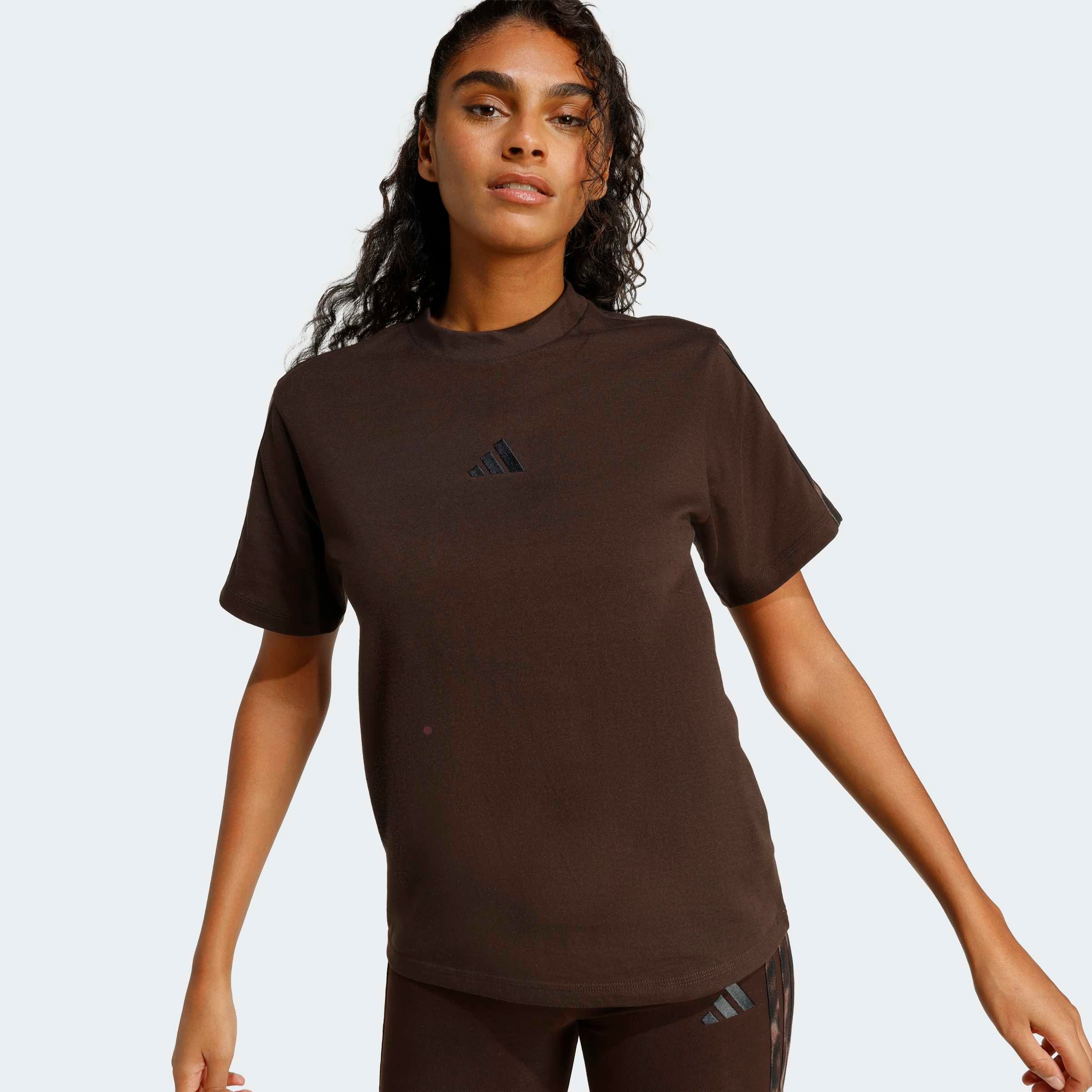 adidas Sportswear T-Shirt »SEASONAL ESSENTIALS LEOPARDENPRINT MIT 3-STREIFEN«