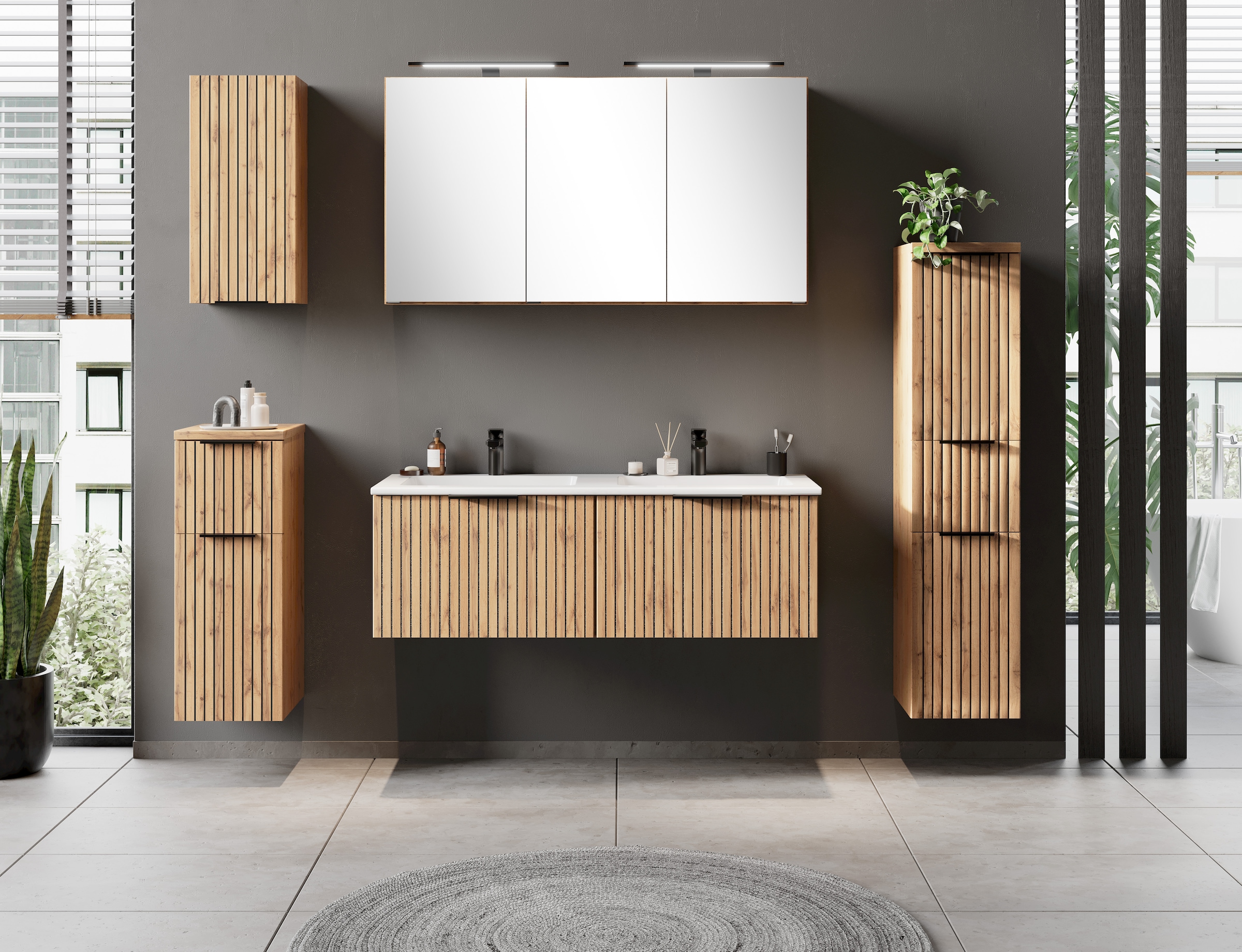 welltime Midischrank, Welltime, Breite 30 cm, reversibel, 2 Türen, 1 Auszug