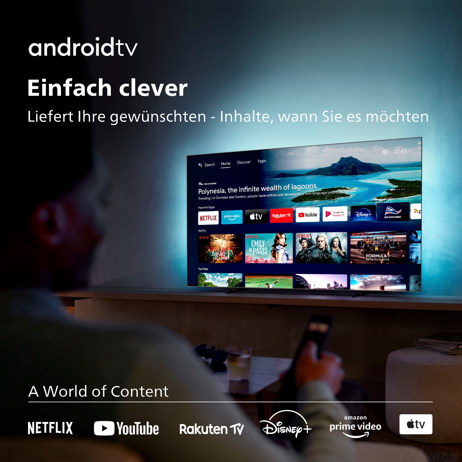 Philips OLED-Fernseher »65OLED707/12«, 4K Ultra HD, Smart-TV-Android TV