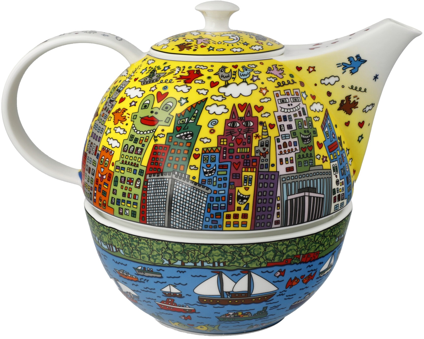 Goebel Teekanne »Rizzi«, mit Stövchen, Pop Art, James Rizzi - My New York City Sunset