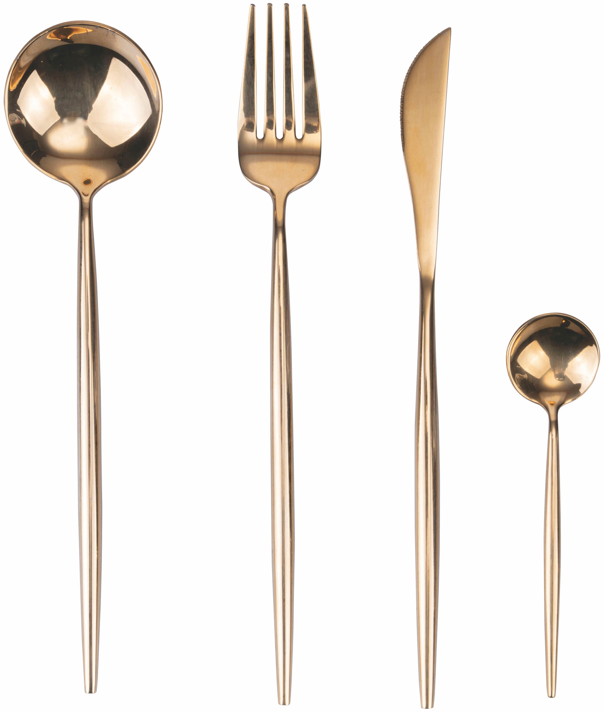 Villa D'este Besteck-Set »Preciosa« Essbesteck-Set, poliert in goldfarben