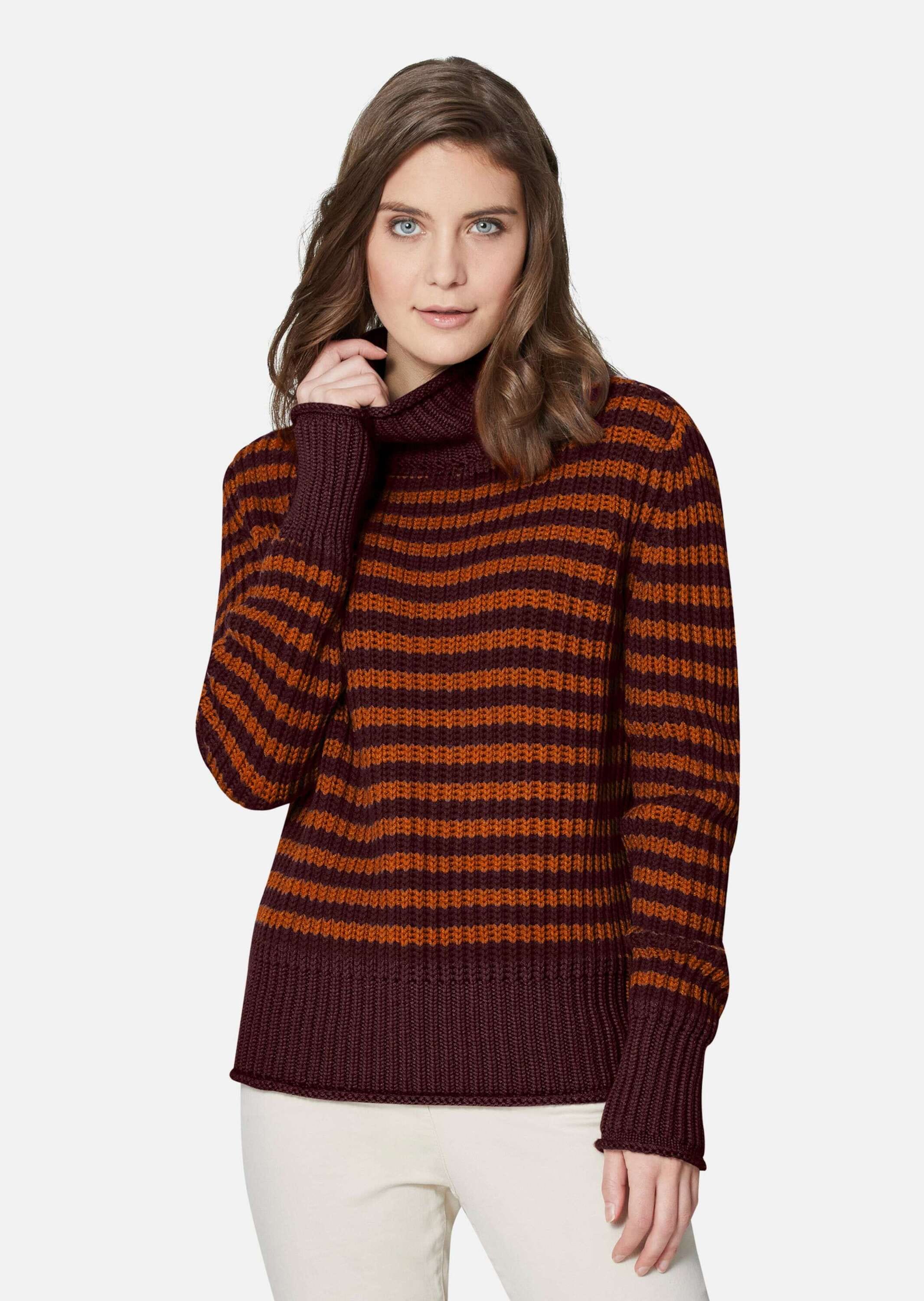 MADELEINE Longpullover »Pullover Softer Schurwoll-Pullover mit stylischen Streifen«