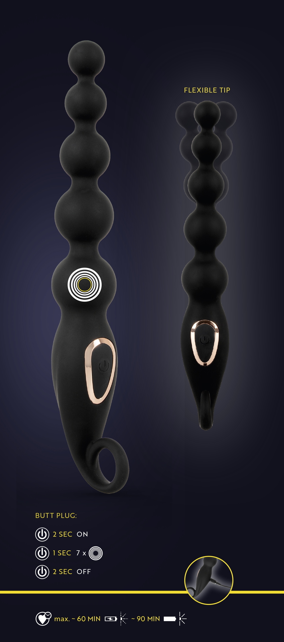 ANOS Anal-Stimulator »vibrierende Analkette Anal Beads with Vibration«