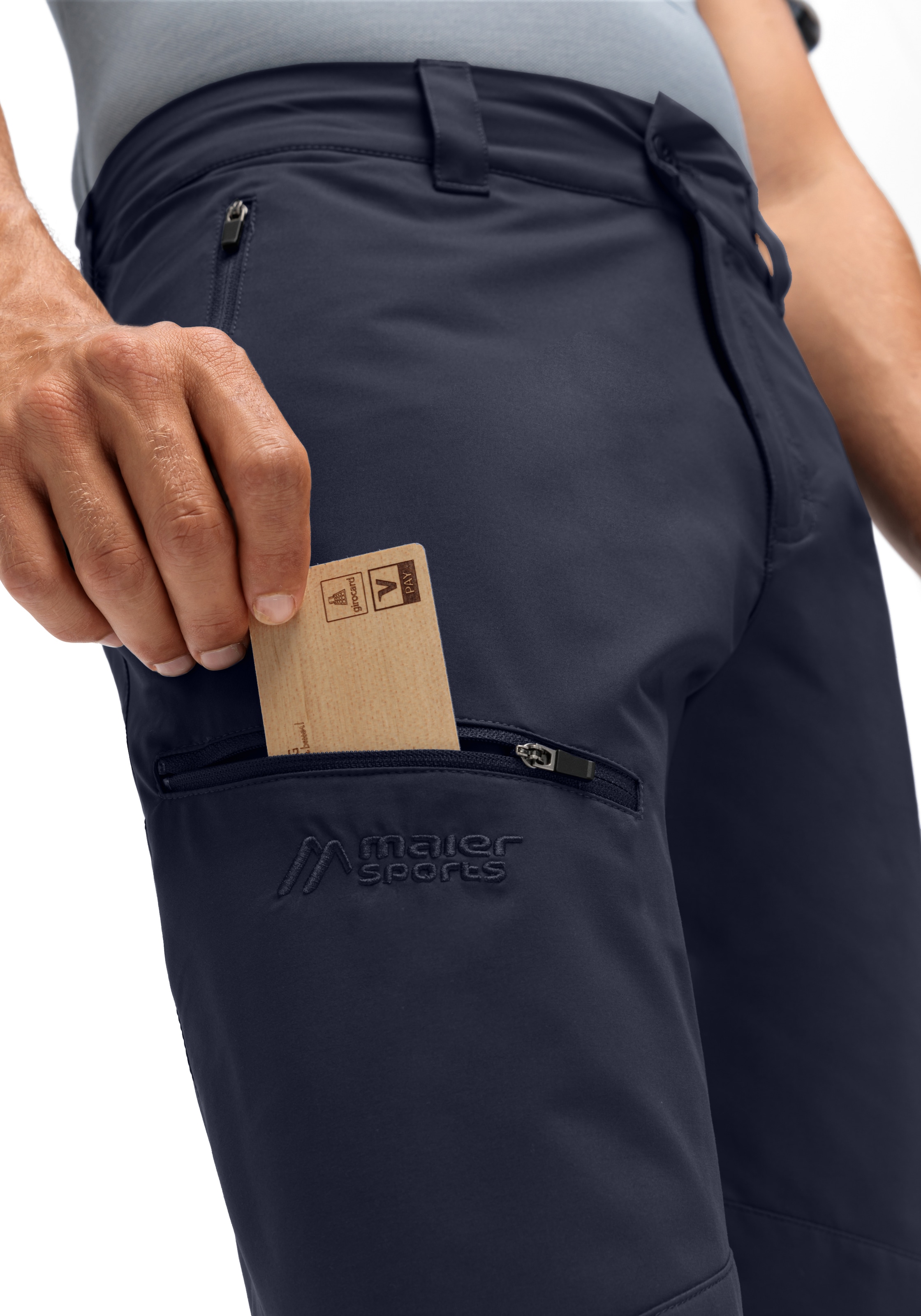 Maier Sports Outdoorhose »Nil Loop«, Herren Wanderhose, Funktionshose mit Taschen + Gürtel, Regular Fit