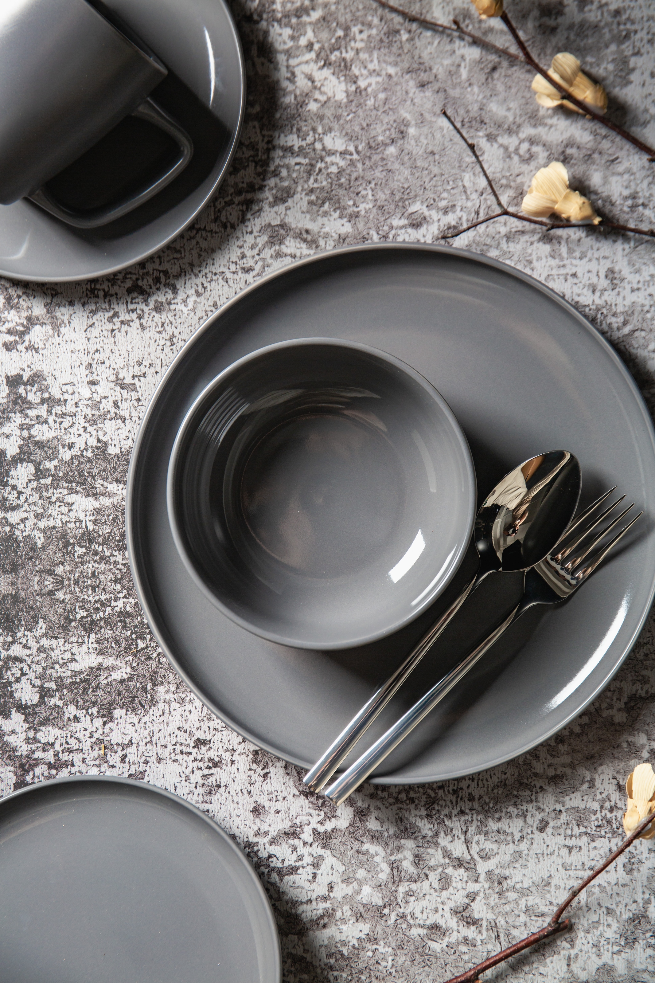 my home Geschirr-Set »Timula, außen matt, innen glänzend« spülmaschinenfest und mikrowellengeeignet