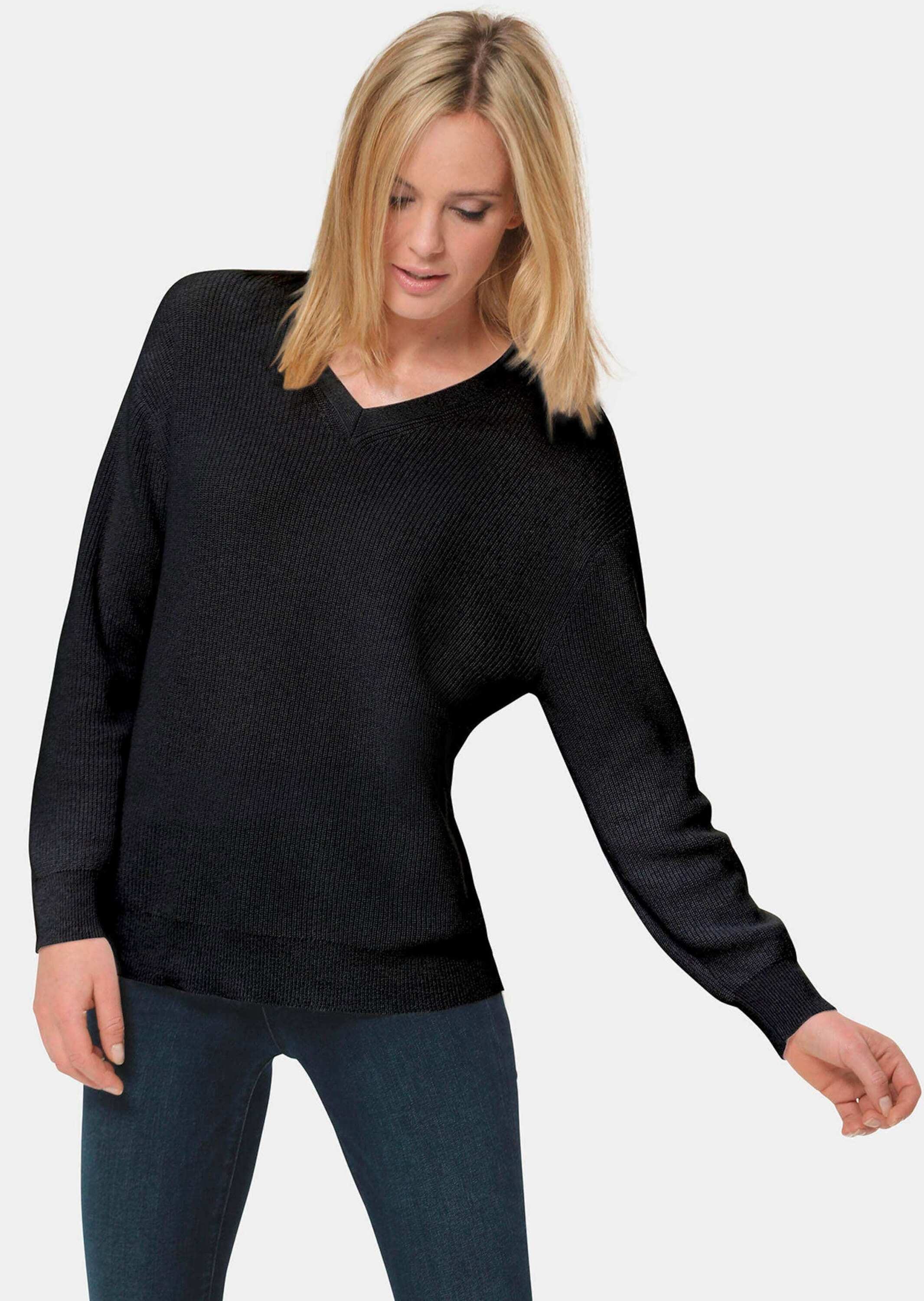 GOLDNER Strickpullover »Kaschmirpullover mit V-Ausschnitt Kaschmirpullover in Patentstrick mit V-Ausschnitt«