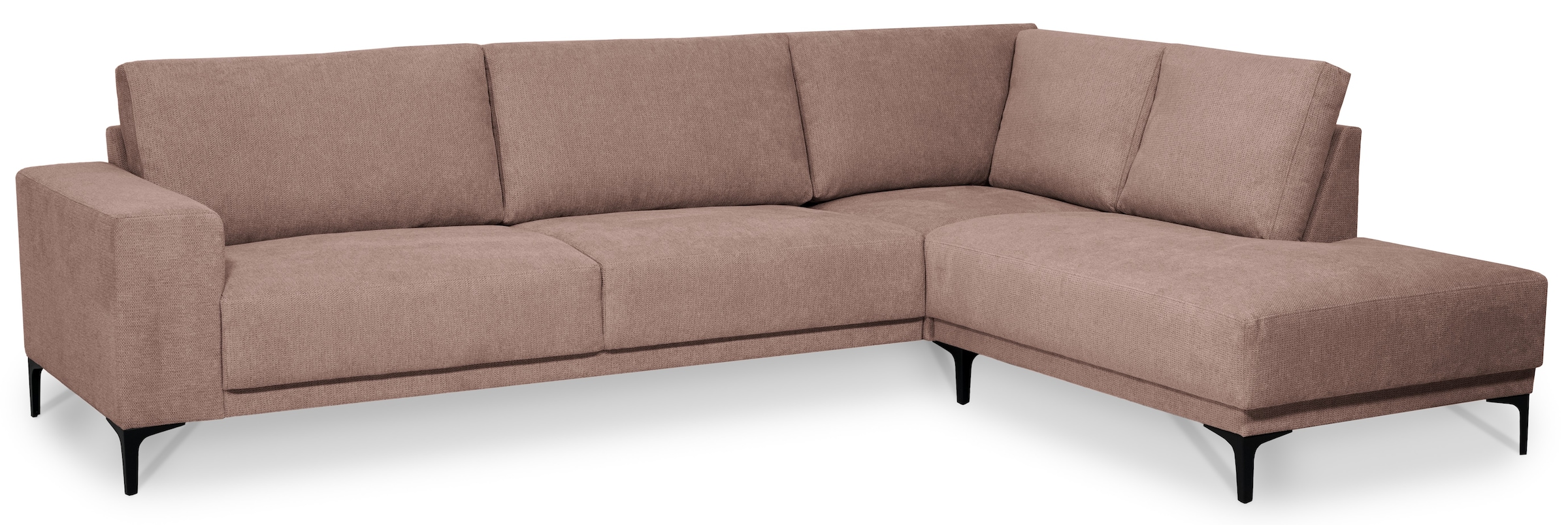 Places of Style Ecksofa »Xander, L-Form,«, Breite 289 cm, Webstoff, Soft-Touch Chenille, schwarze Metallfüßen