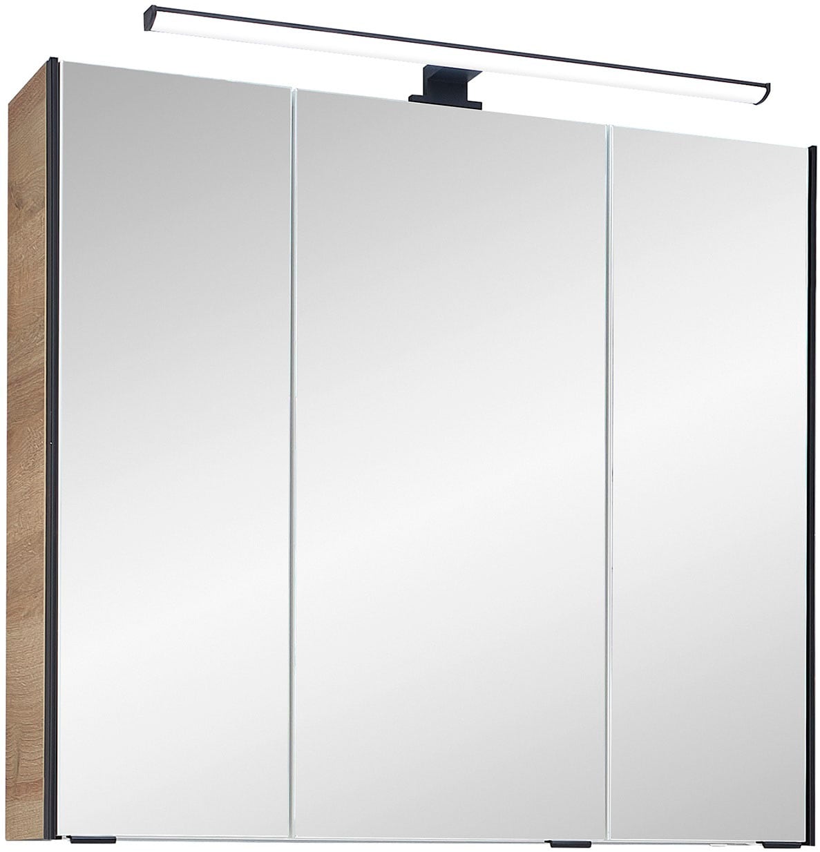 Saphir Badmöbel-Set »Quickset 395 2-teilig, Keramik-Waschtisch mit LED-Spiegelschrank«, (2 St.), Waschplatz 75 cm breit, 3 Türen, 2 Schubladen, Bad-Set
