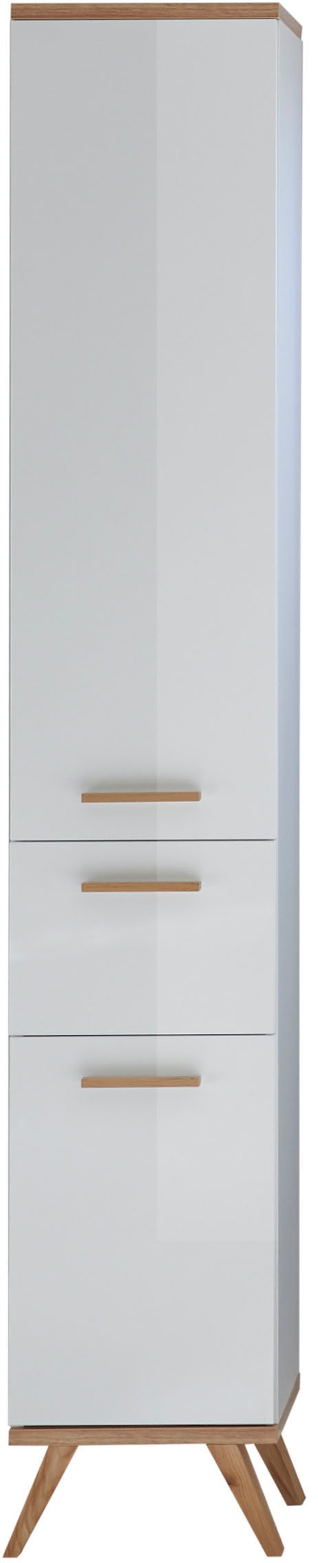 Saphir Badmöbel-Set »Quickset Mineralmarmor-Waschtisch mit LED-Spiegelschrank«, (6 St.), Unterschrank, Hängeschrank, Hochschrank, 9 Türen, 3 Schubladen