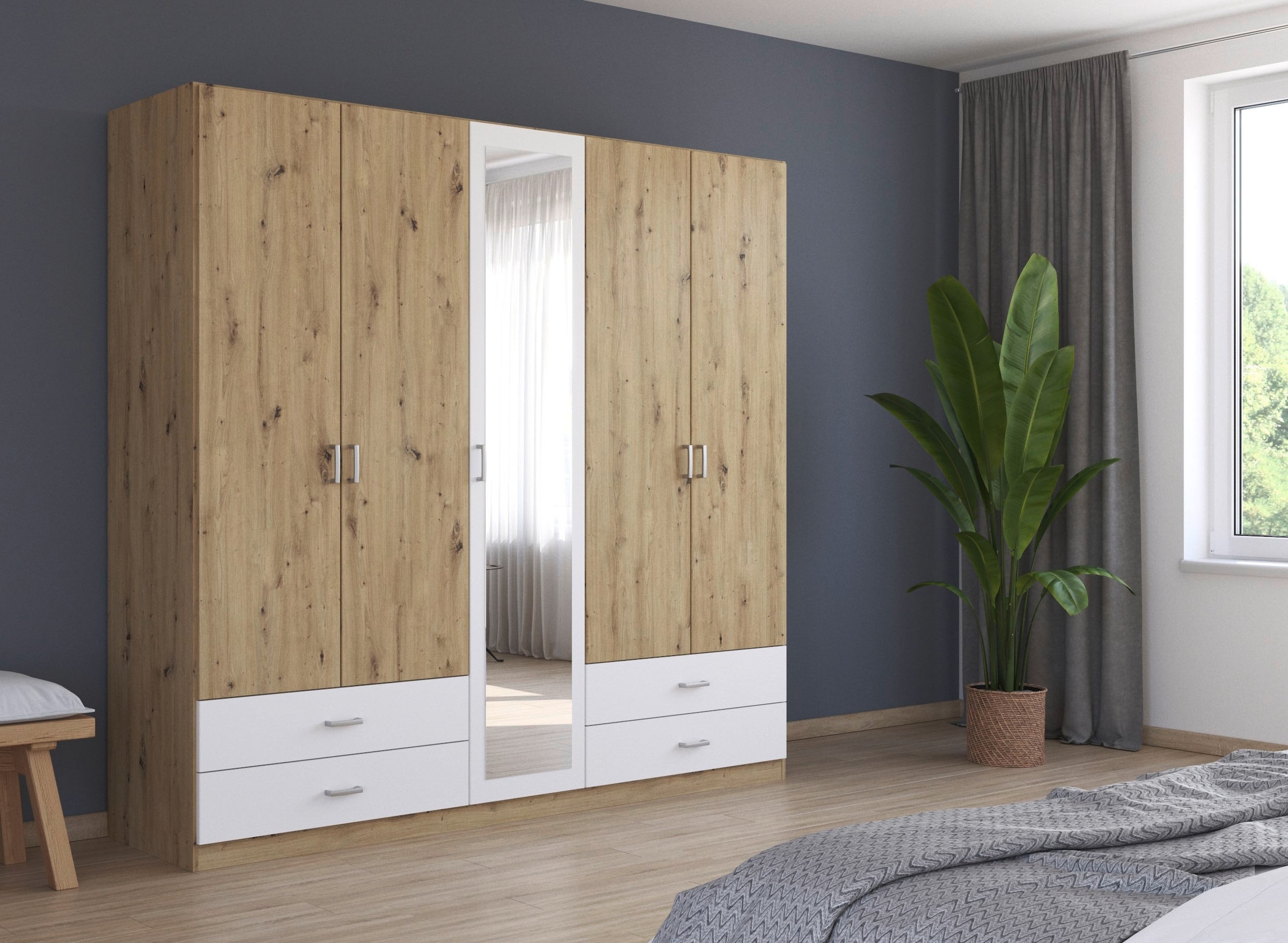 rauch Drehtürenschrank »Borbona«, Kleiderschrank Schrank Garderobe Wäscheschrank BORBONA in 2 Breiten