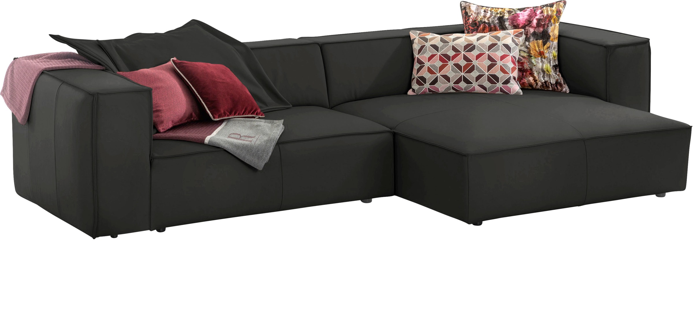 W.SCHILLIG Ecksofa »around-the-block, modern und elegant, bequem, L-Form«, mit eleganter Biese, mit Federkern