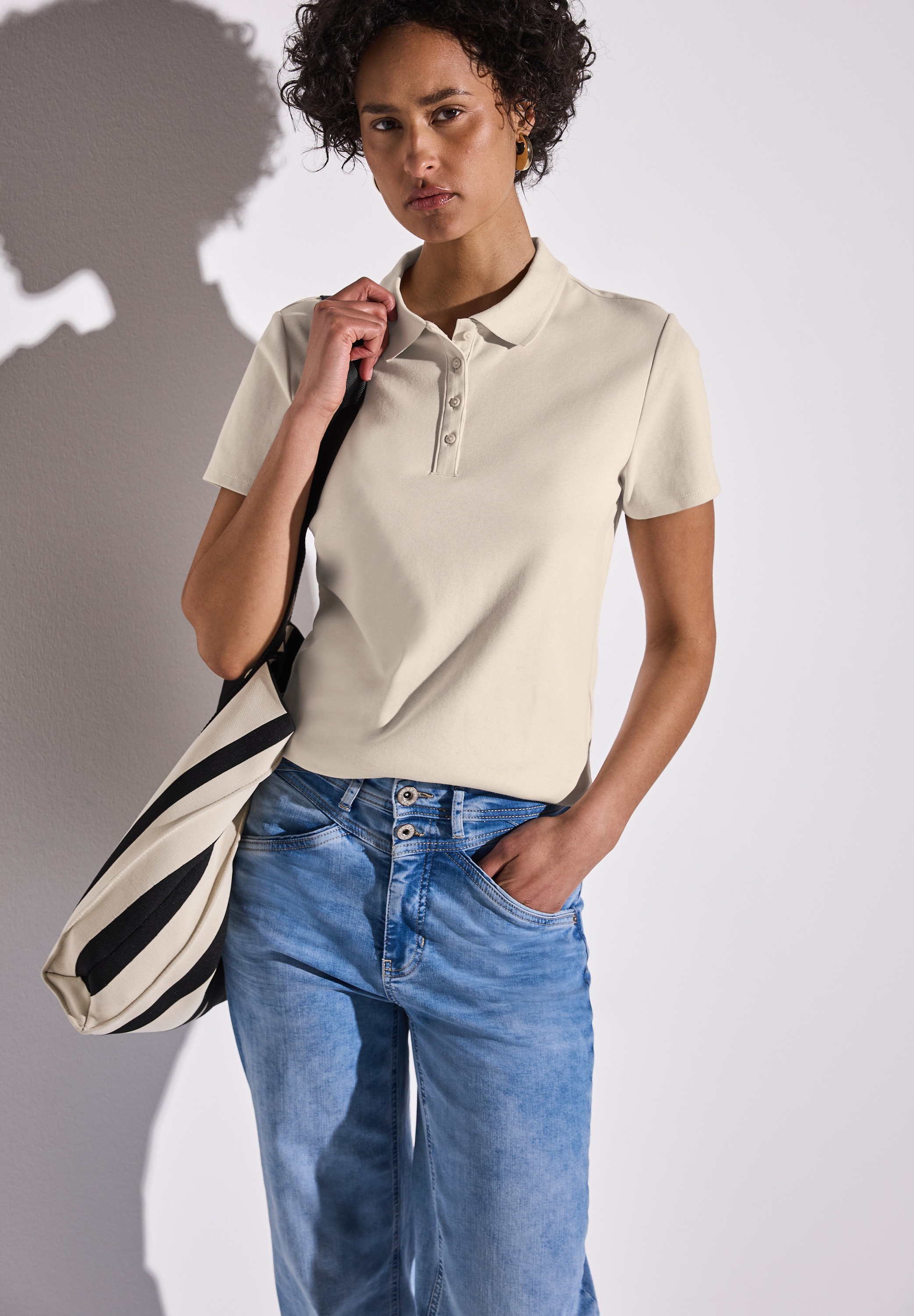 STREET ONE Poloshirt, mit Ripsstruktur