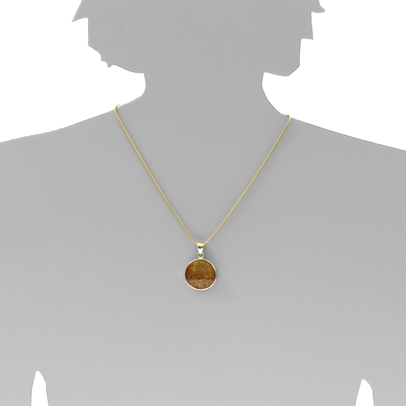 OSTSEE-SCHMUCK Kettenanhänger »- Frouke 24 mm - Gold 333/000 - Bernstein«