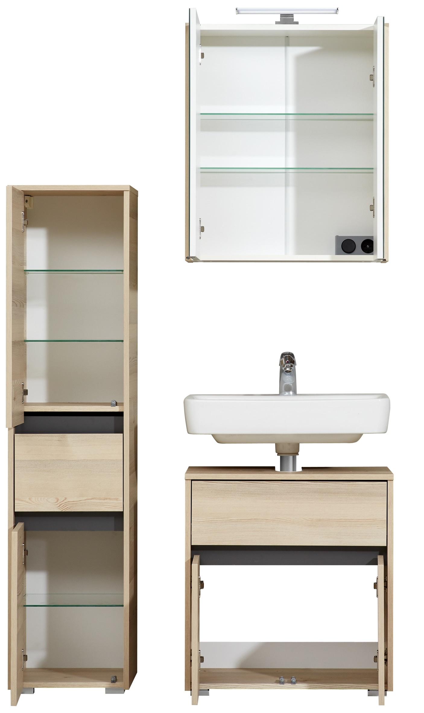 Saphir Badmöbel-Set »Quickset 393«, (Komplett-Set, 3 St.)