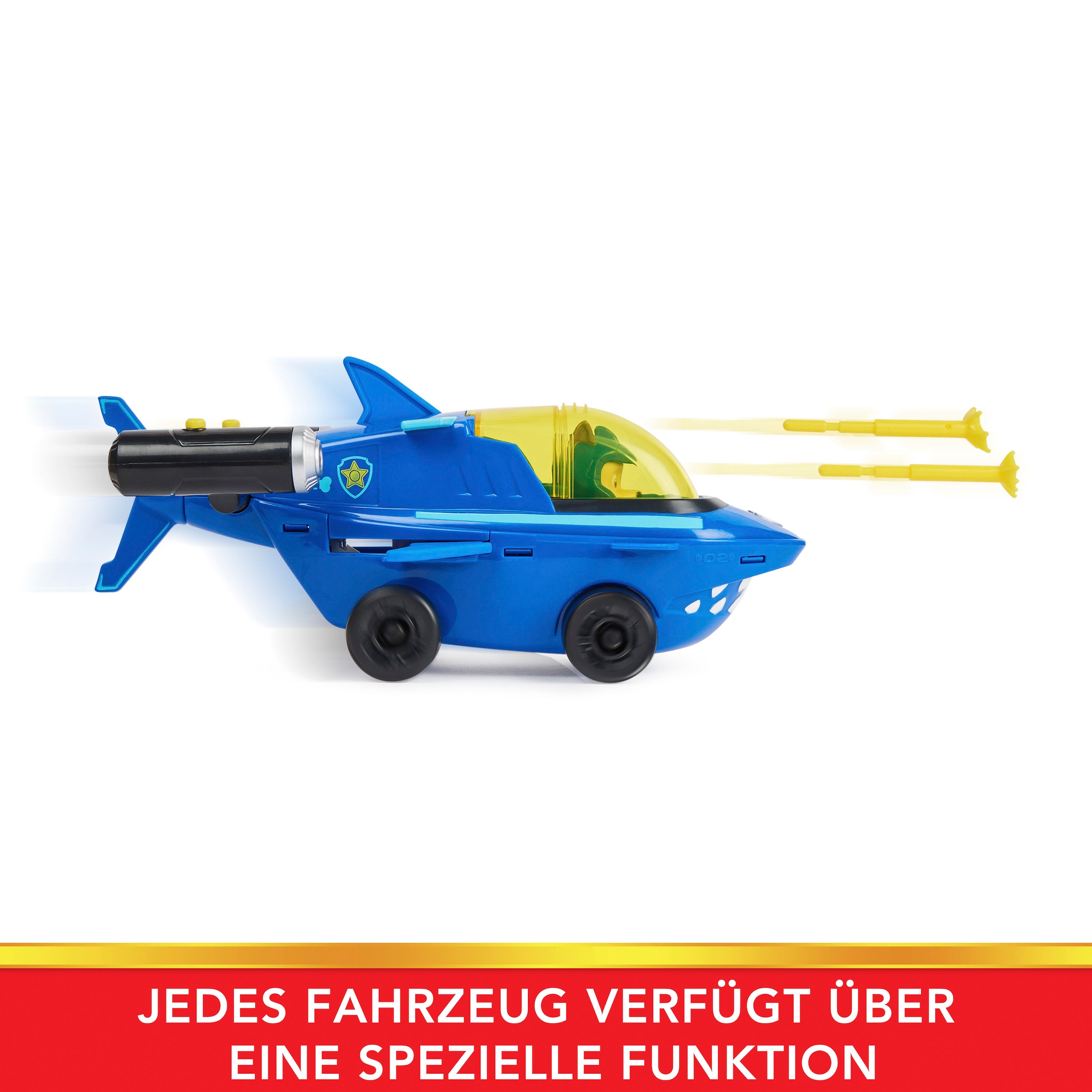 Spin Master Spielzeug-Auto »Paw Patrol - Aqua Pups - Basic Themed Vehicles Solid Chase«, mit Funktionen