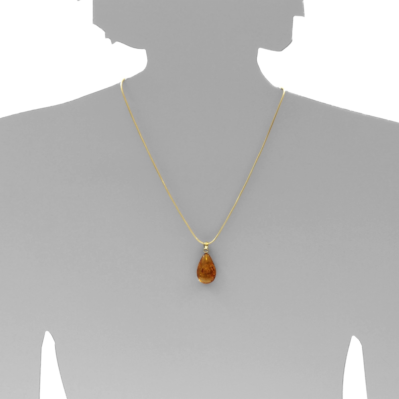 OSTSEE-SCHMUCK Kettenanhänger »- Klassisch 30 mm - Gold 333/000 - Bernstein -,«