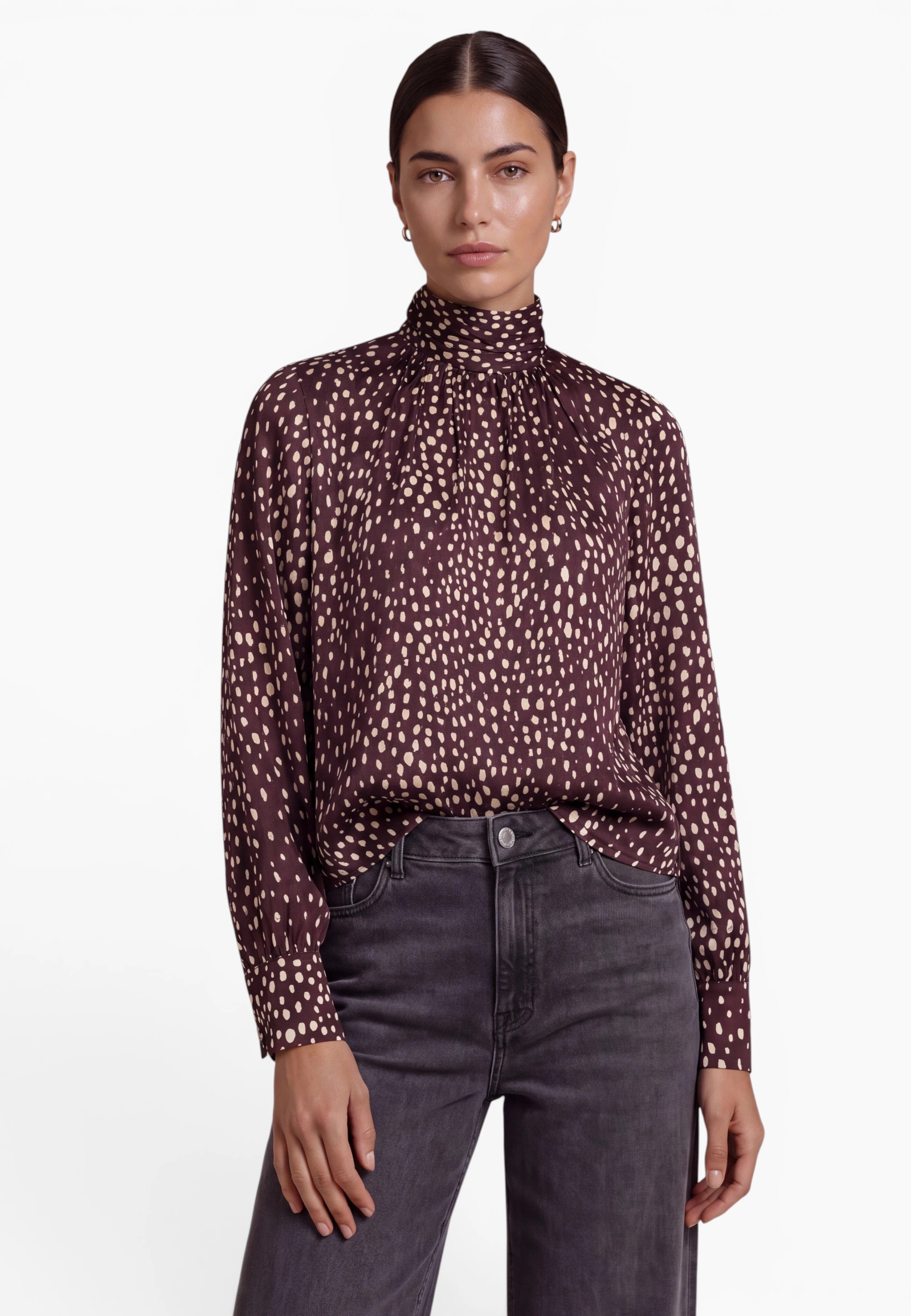 Zero Satinbluse »Satin-Bluse mit Animalprint«