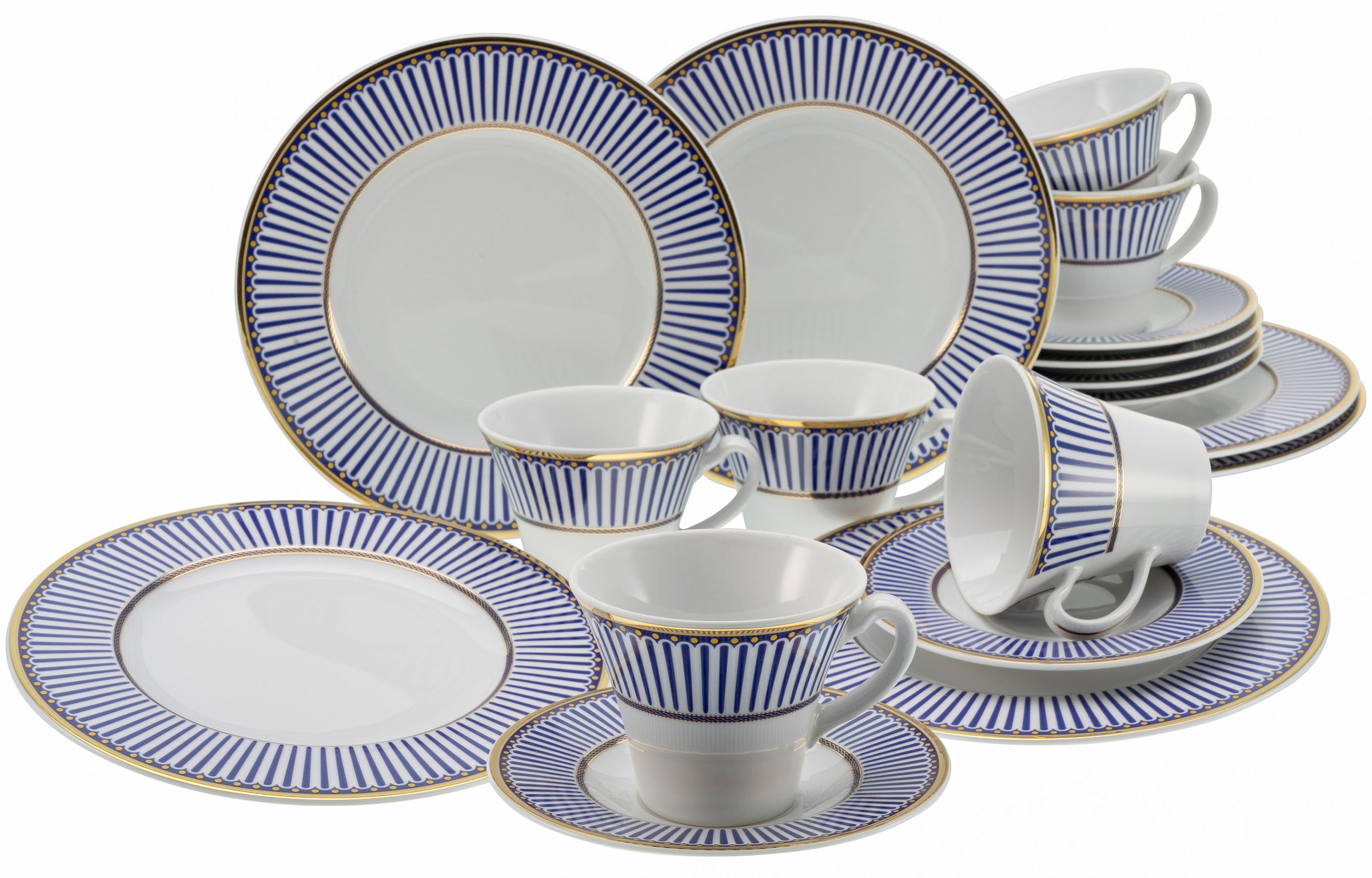 CreaTable Kaffeeservice »Noblesse«, (Set, 18 tlg.), hochwertige, festliche Anmutung, Echtgold-Anteil