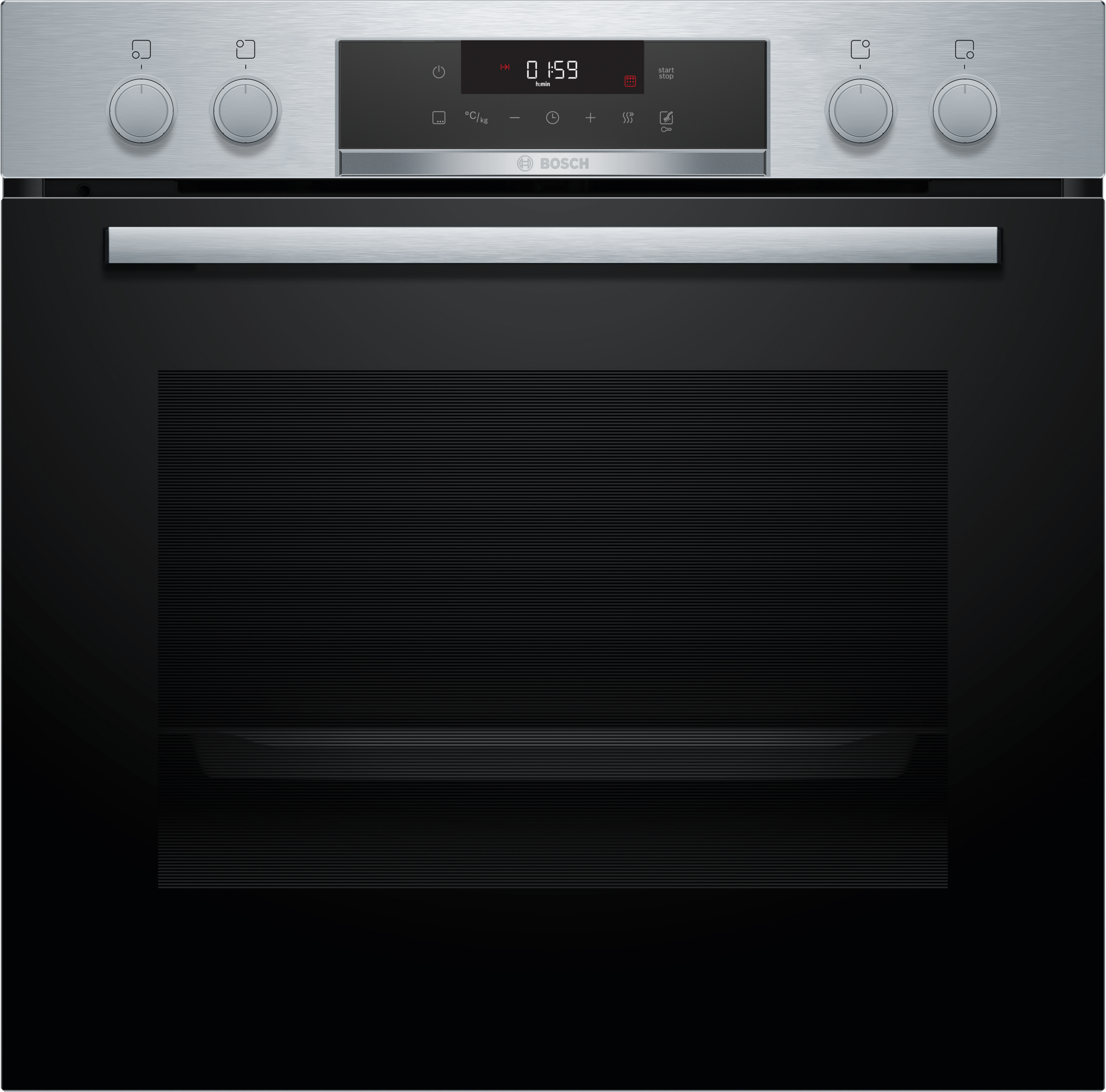 Bosch Elektro-Herd-Set »HND271AS63« mit Teleskopauszug nachrüstbar Pyrolyse-Selbstreinigung 3D Heißluft in schwarz