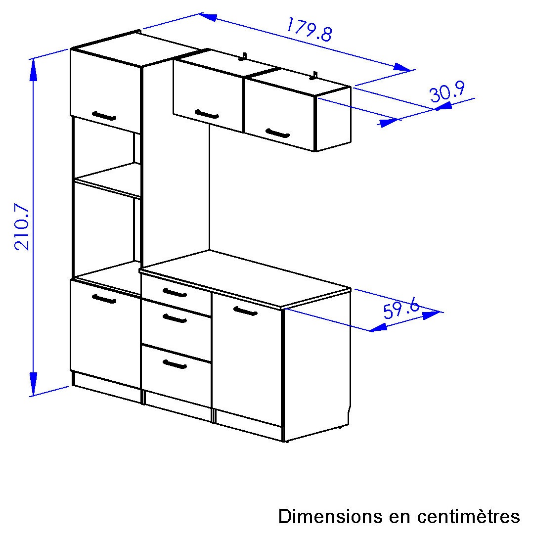 Gami Küchenzeile »Set D B180 ALPAGA« Set,  Viel Stauraum auf kleinem Raum