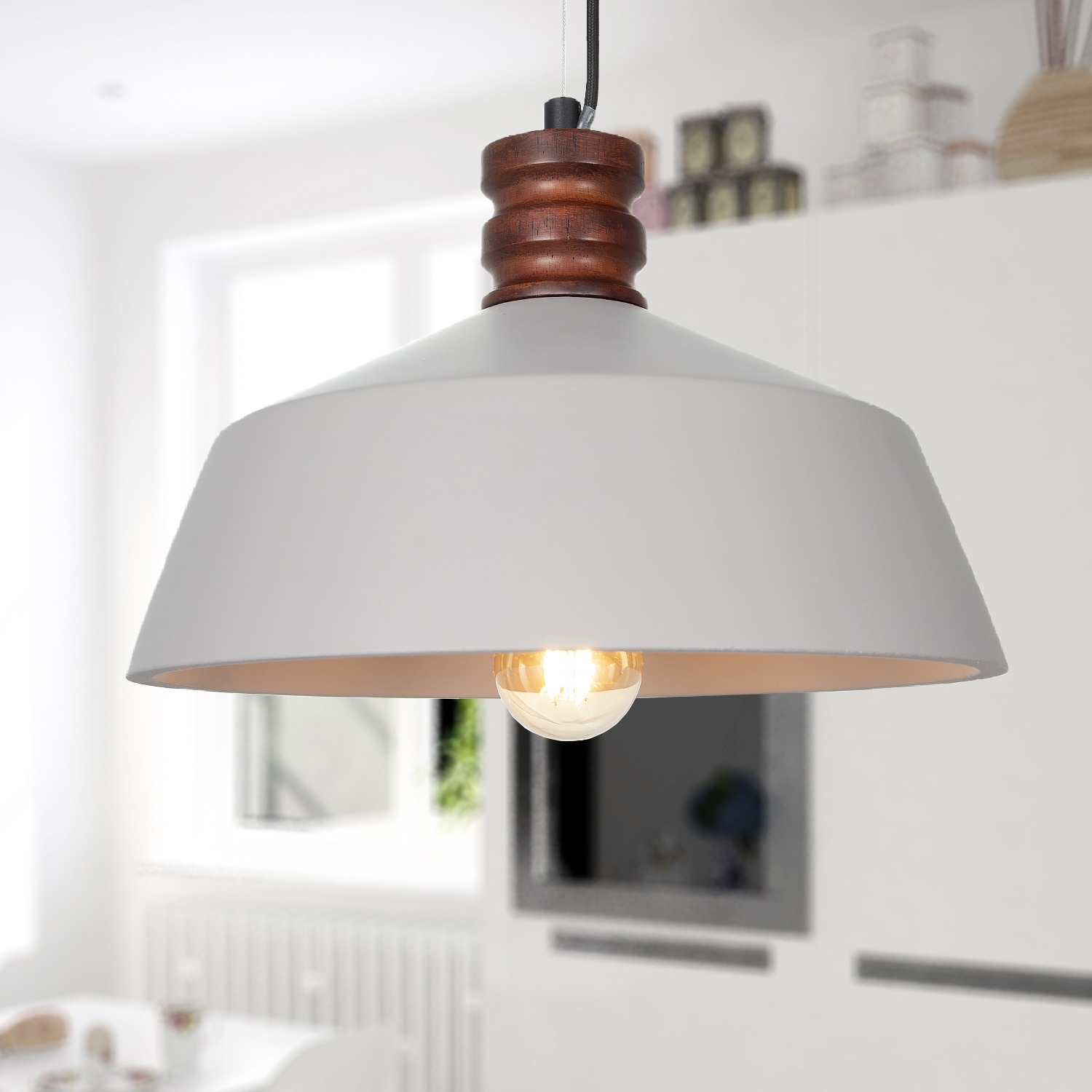 Paco Home Pendelleuchte »KUTTER«, 1 flammig, Leuchtmittel E27 | ohne Leuchtmittel, LED, E27, Lampe Für Wohnzimmer Esszimmer Küche, Höhenverstellbar